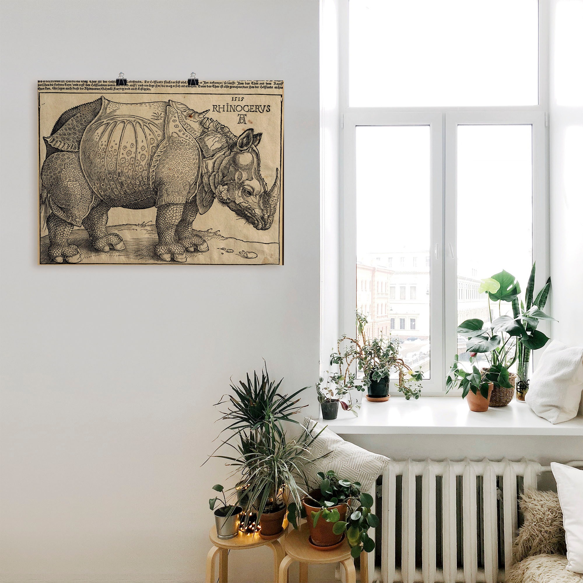 Artland Wandbild »Nashorn. 1515. Für König Emanuel.«, Wildtiere, (1 St.),  als Leinwandbild, Wandaufkleber oder Poster in versch. Grössen online  shoppen | Jelmoli-Versand