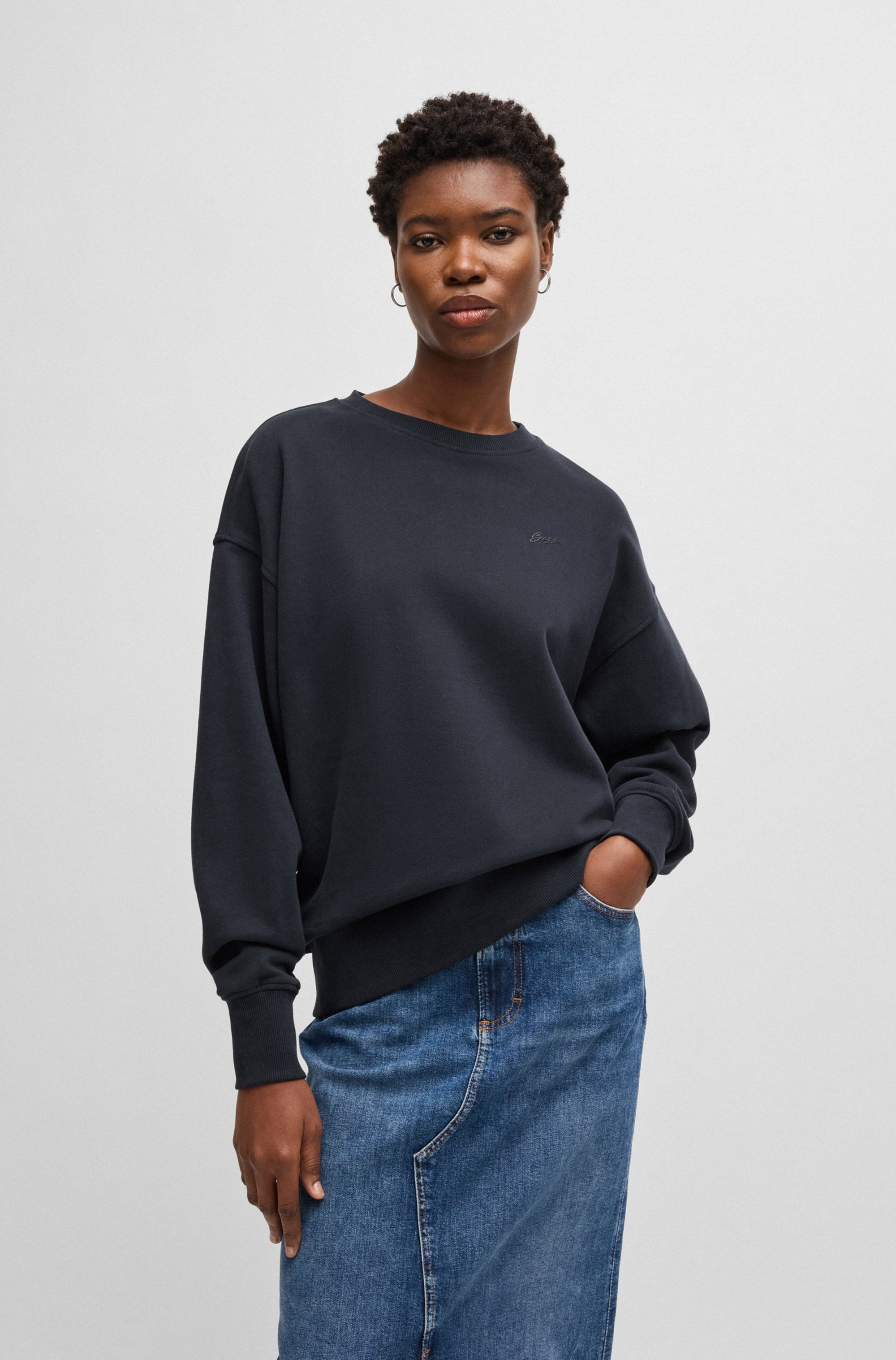BOSS ORANGE Sweatshirt »Eteia Premium Damenmode«, oversized, Rundhals, mit BOSS Logo
