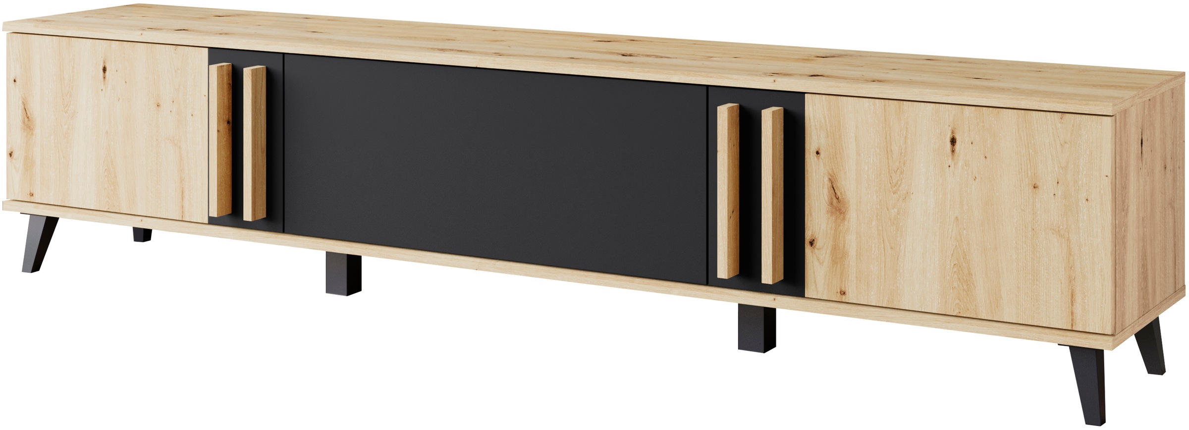 Home affaire "Helsinki, TV-Kommode Breite 180cm" 1 Stk. tlg. modernes Design, 3 Klapptüren