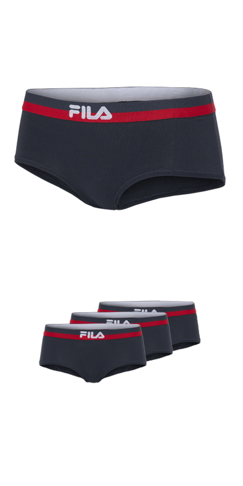Fila Slip 3er Pack, mit elastischem Logobund, Woman Culotte