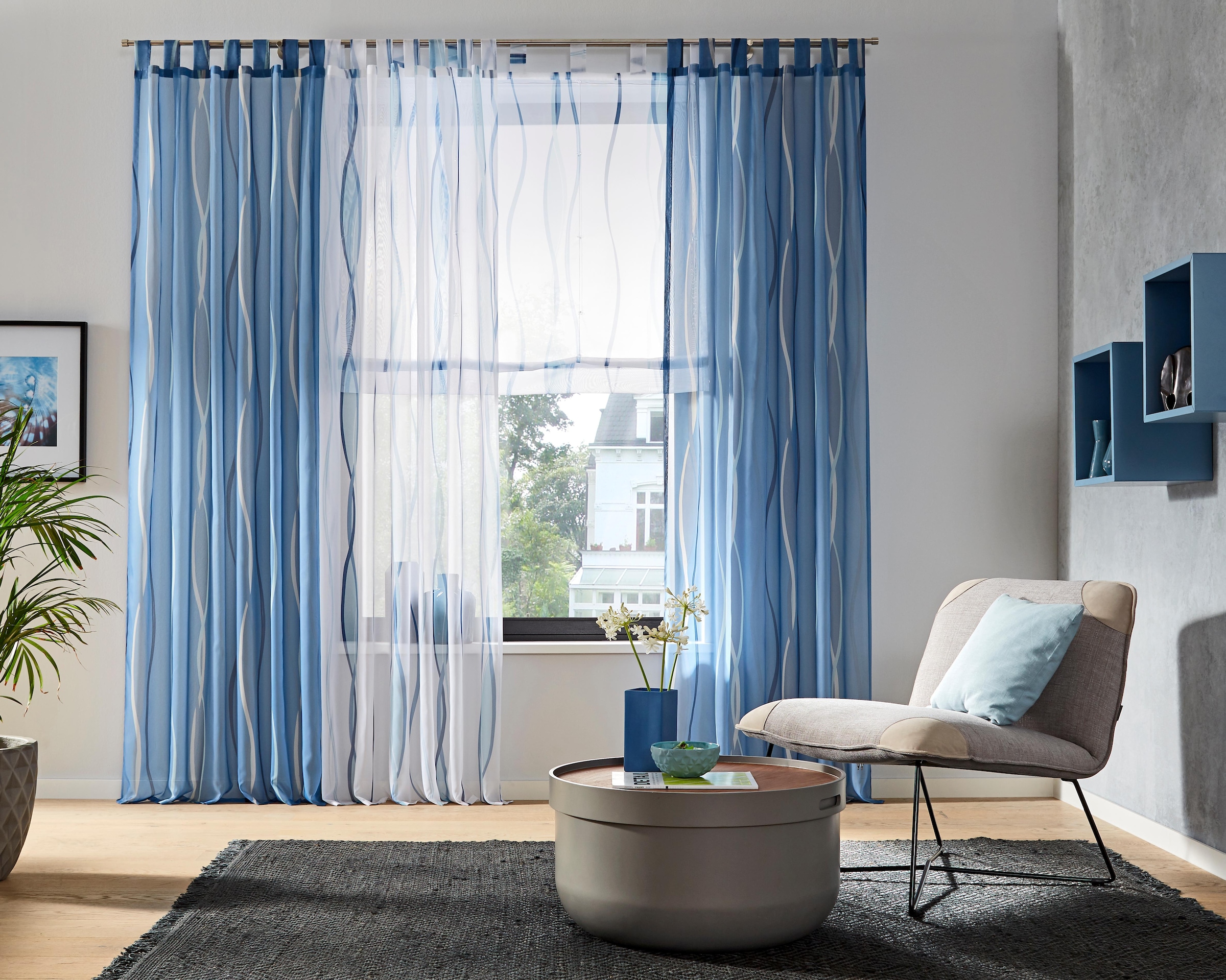 Voile, (2 Set, kaufen home 2-er my Gardine | »DIMONA«, Wellen online St.), Jelmoli-Versand Polyester,