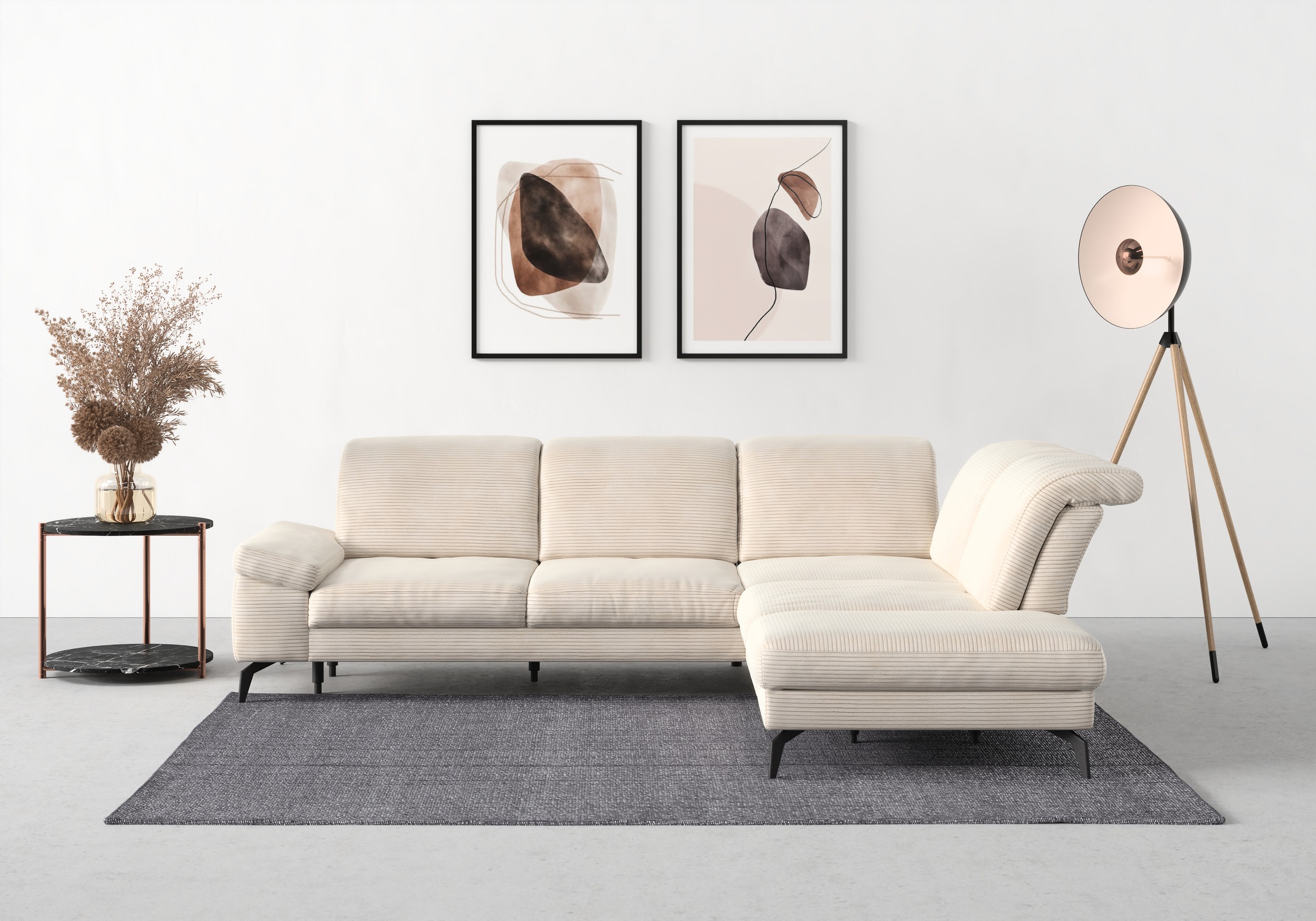 sit&more Ecksofa "Cabana L-Form" Ottomane, wahlweise mit Sitztiefen-,Armlehnen- und Kopfteilfunktion