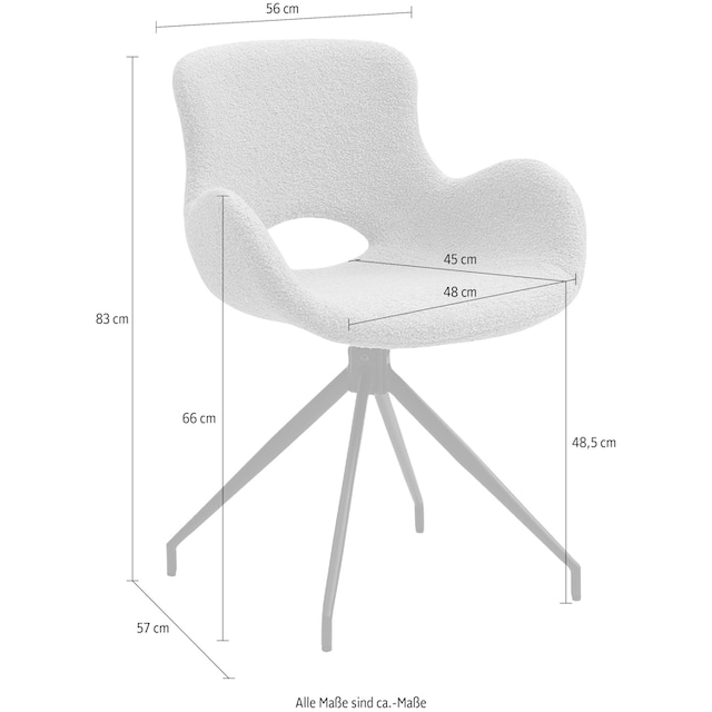 SalesFever Esszimmerstuhl, Struktur (100% Polyester), 180° Drehplatte unter  der Sitzfläche, mit Rücken Cut-Out online shoppen | Jelmoli-Versand