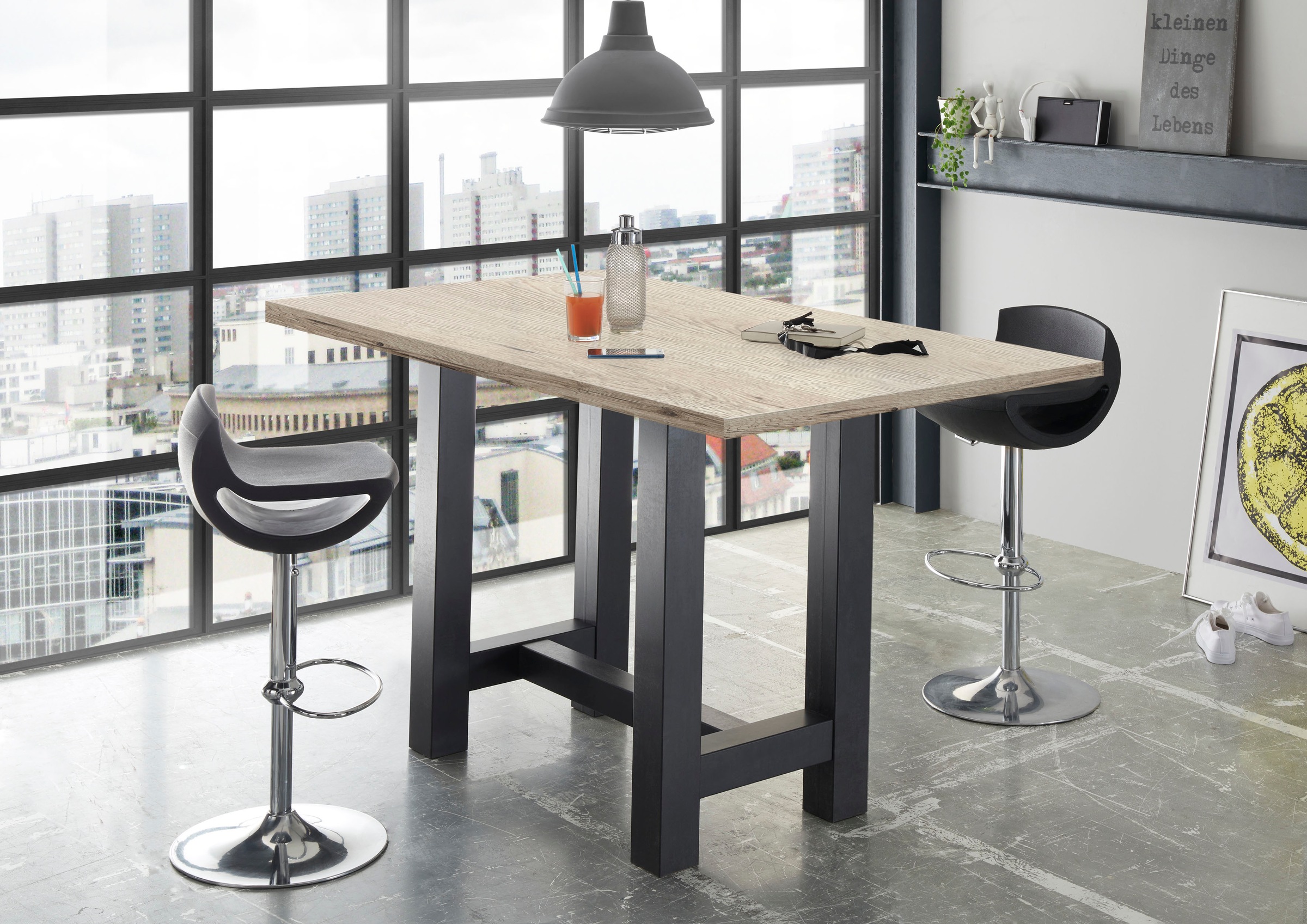 Mäusbacher Bartisch, Gestell in U-Form (Breite 120, 140 oder 160 cm)