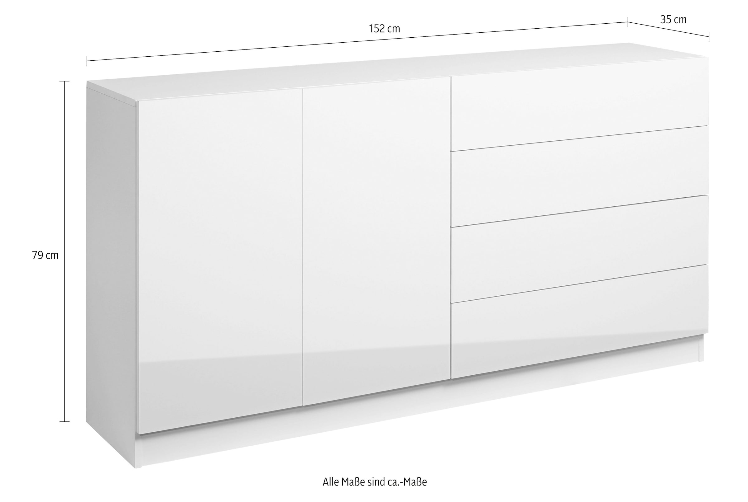 ❤ borchardt »Vaasa«, entdecken Breite Jelmoli-Online Möbel Sideboard im Shop 152 cm