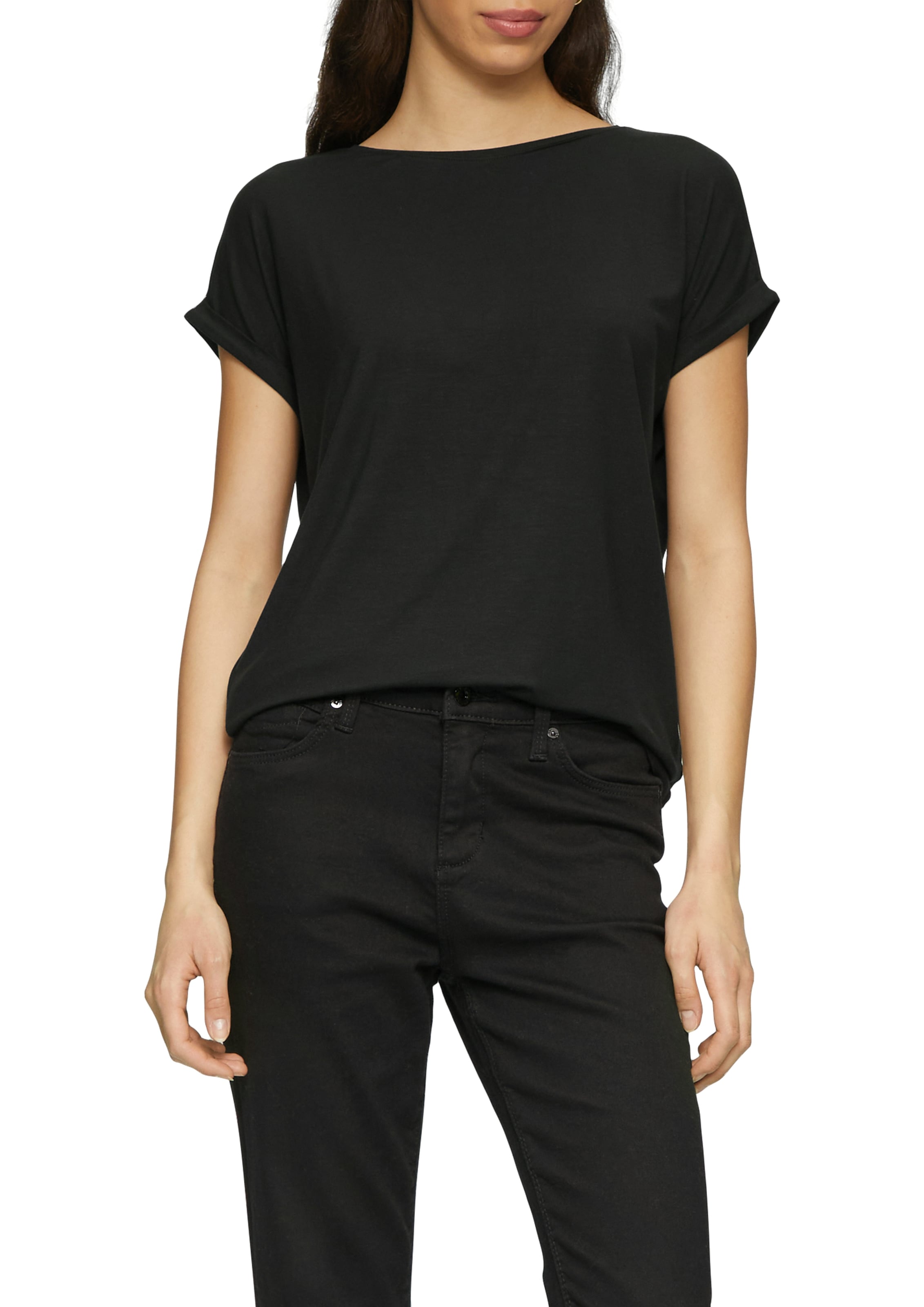 QS Kurzarmshirt mit Ärmelaufschlag