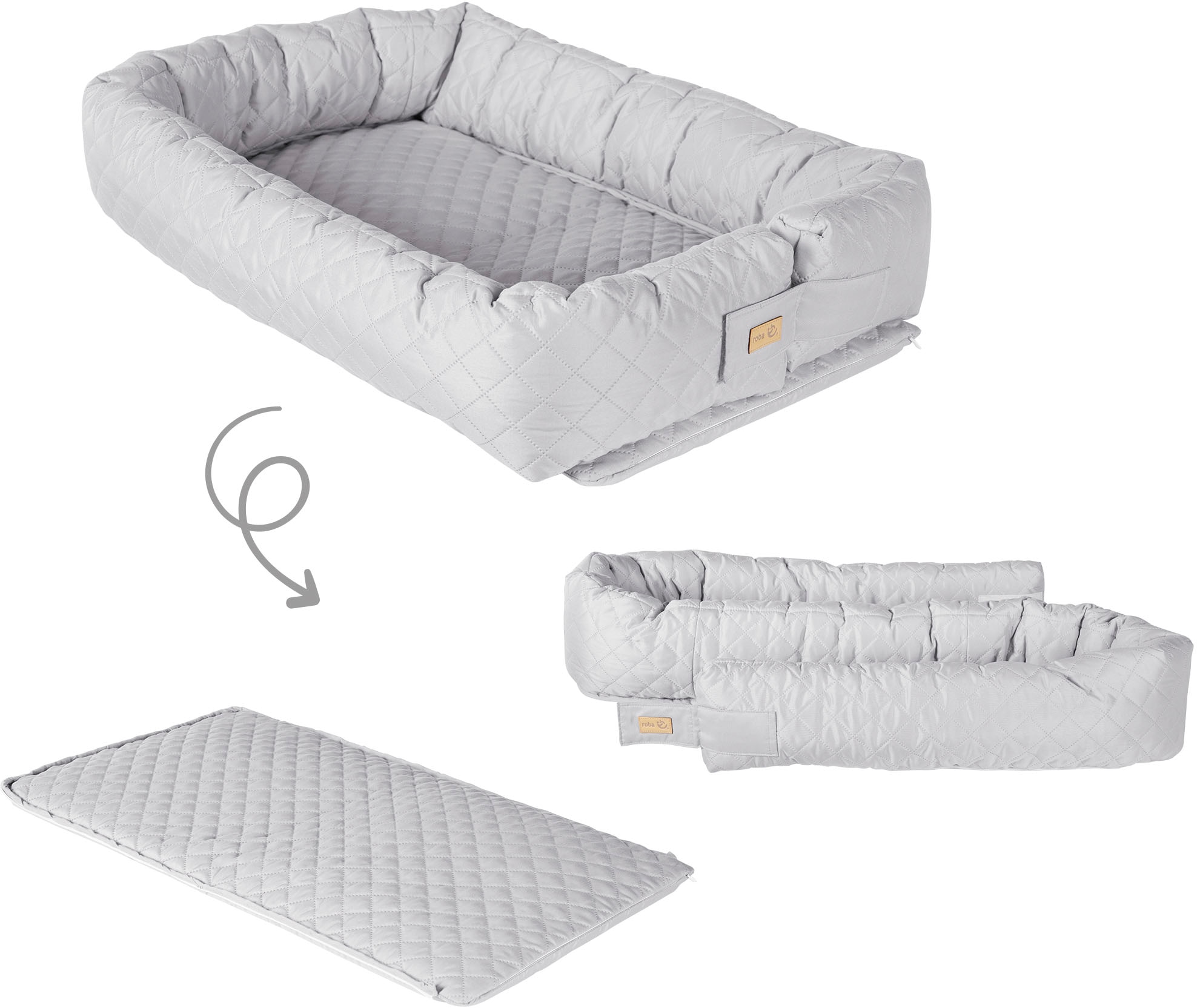 roba® Kuschelnest »Babyounge, roba Style, silberfarbengrau«, 3in1