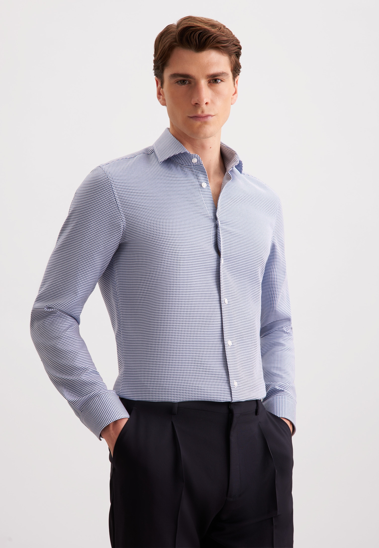 seidensticker Businesshemd »Schwarze Rose« X-Slim 1/1 Kentkragen Pepita