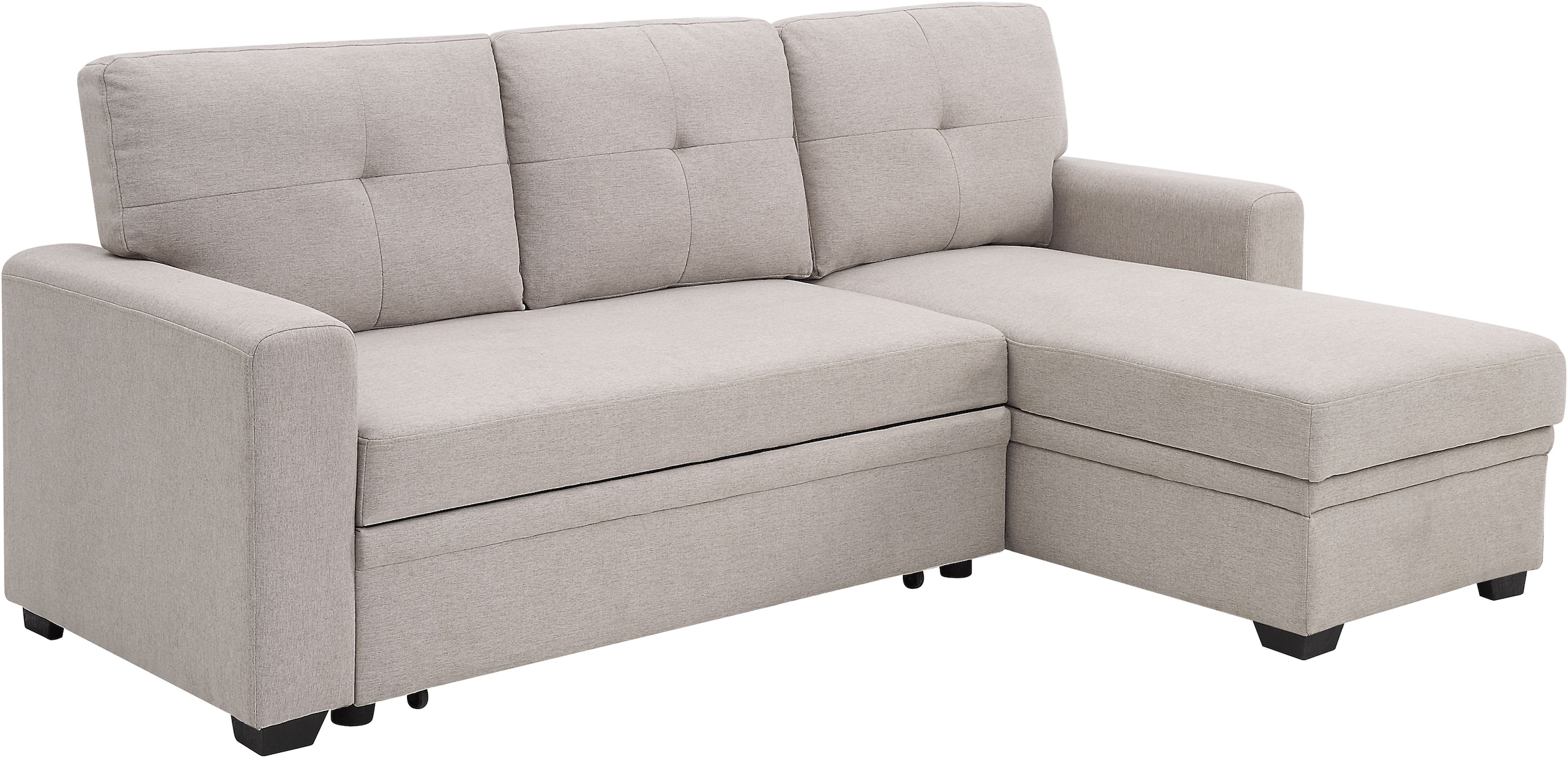 ATLANTIC home collection Ecksofa »Gerrit L-Form«, Ecksofa, Bettfunktion & Bettkasten, Recamiere rechts/links montierbar