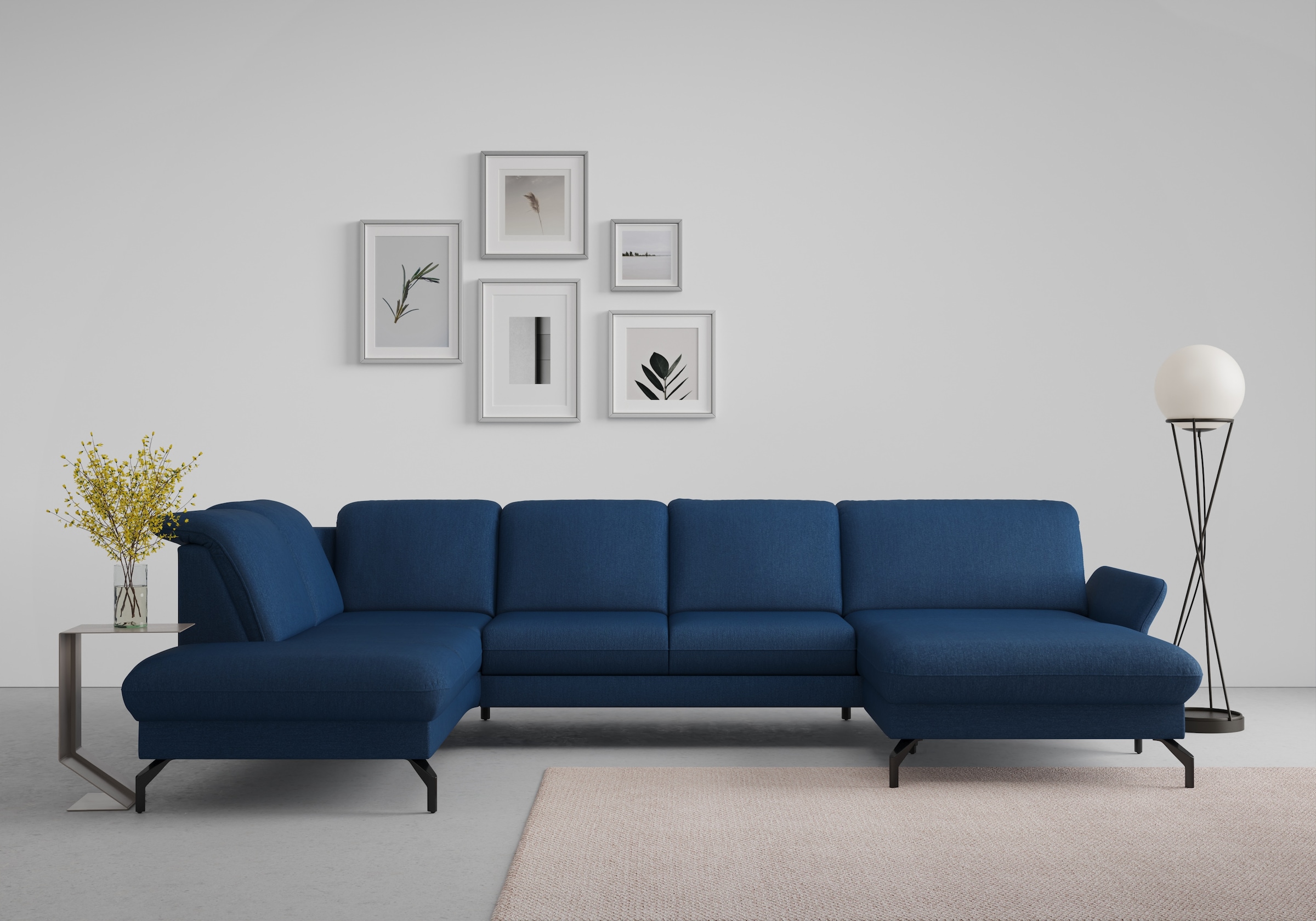 sit&more Wohnlandschaft "Fashion U-Form" wahlweise mit Kopfteilverstellung, Vorziehsitz, motorisch, Metallfüsse