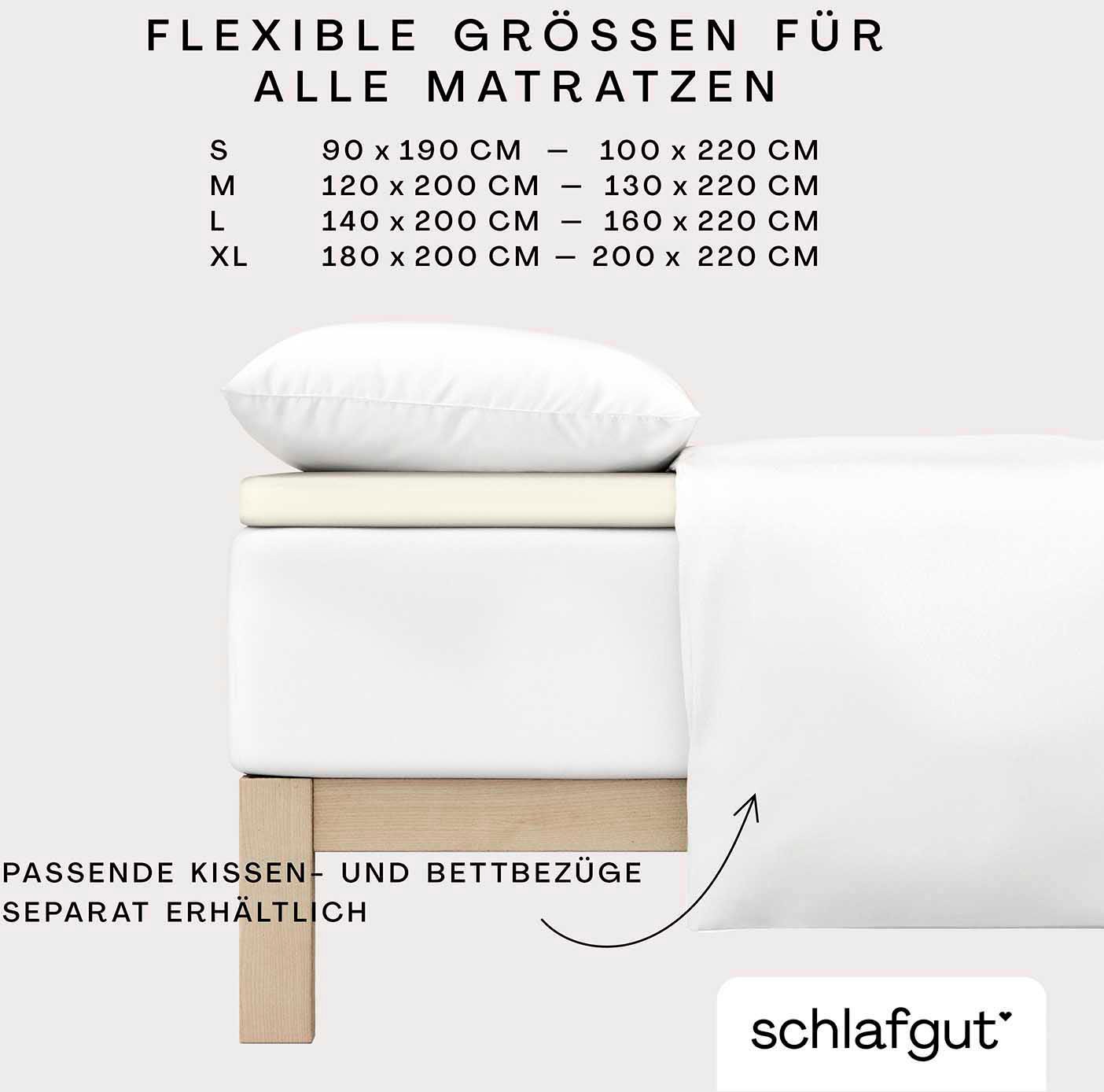 Schlafgut Spannbettlaken »PURE TOPPER in Gr. 90x200, 140x200 oder 180x200 cm, Laken für Topper«, aus 100% Bio-Baumwolle, für Matratzen bis 10 cm Höhe, Bettlaken