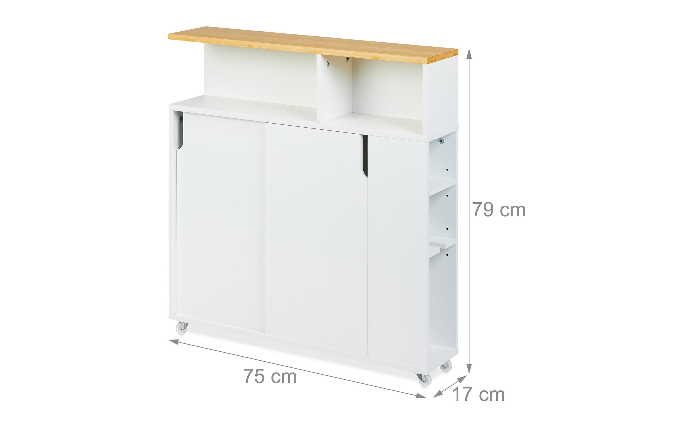relaxdays Rollwagen »mit Ablage 79 x 17 x 75 cm«