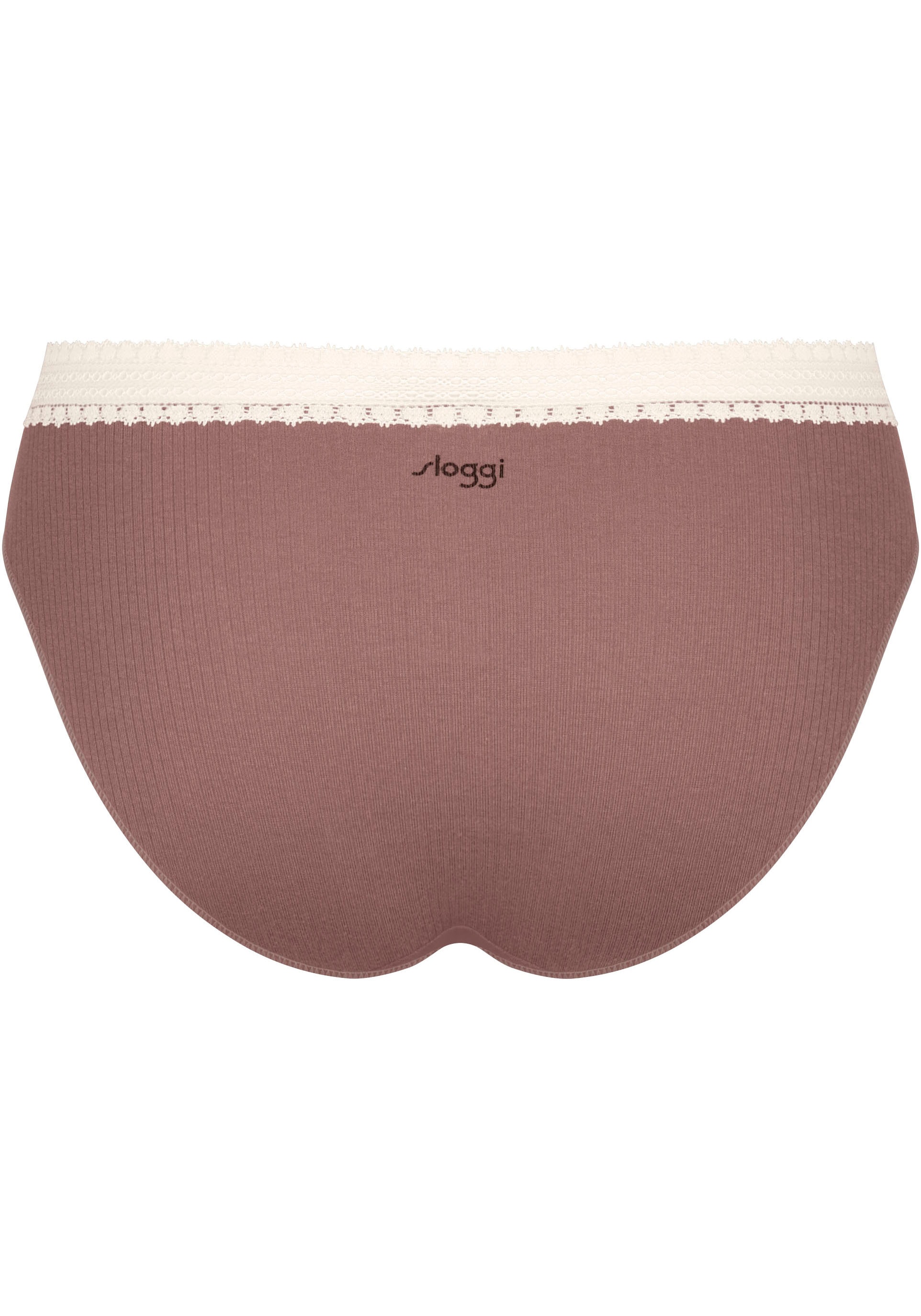 sloggi Slip »GO Ribbed R Tai C2P«, (2er Pack), weiche Rippware mit Spitzenbesatz