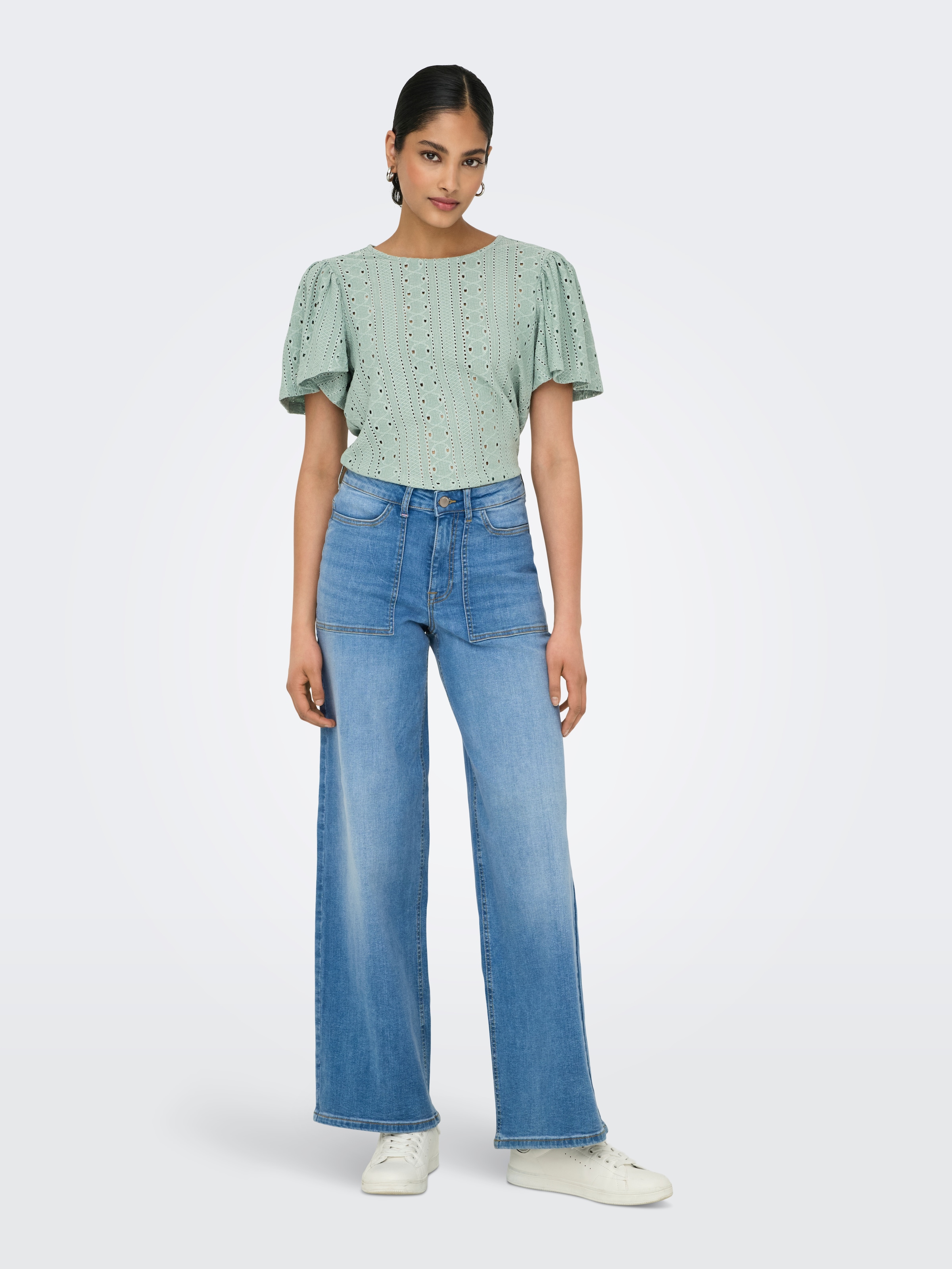 ONLY Kurzarmshirt »ONLRIVERSIDE S/S FLAIRED TOP JRS«