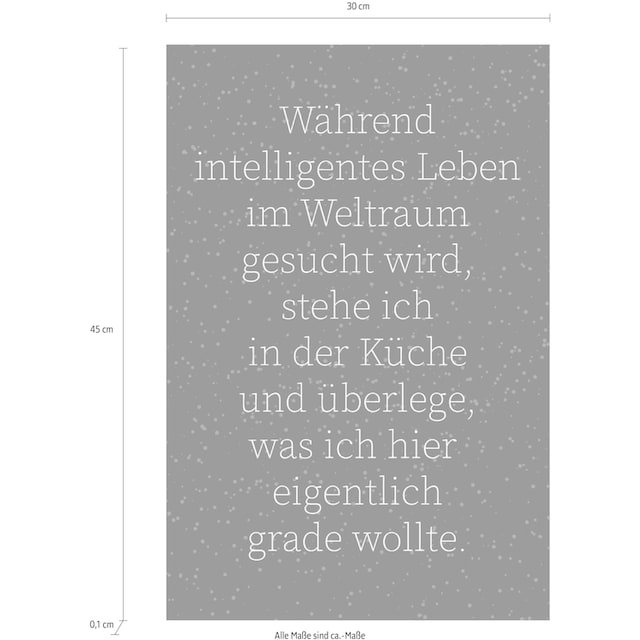 ❤ queence Wanddekoobjekt »Weltraum und Küche«, Spruch, Schriftzug aus  Stahlblech kaufen im Jelmoli-Online Shop