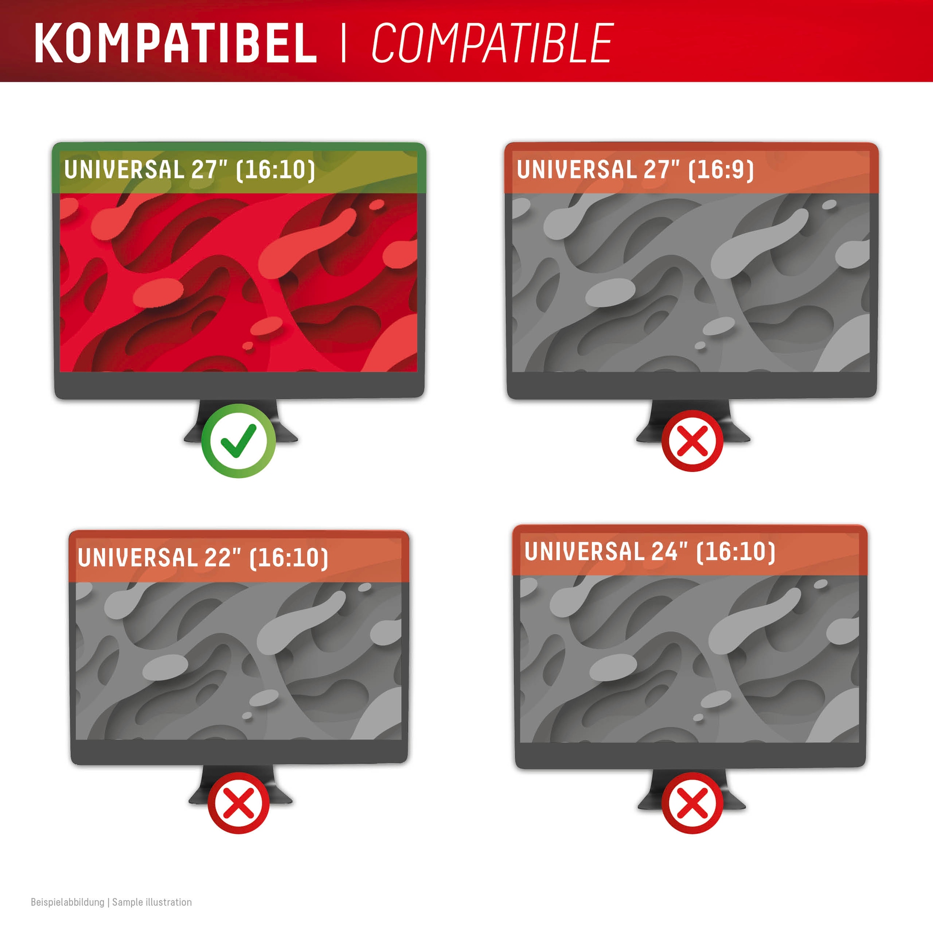 Displex Displayschutzfolie »Privacy Safe Blickschutzfilter«, für Universell für Monitore mit 27 (16:10), Blickschutzfolie, Schutzfolie, Bildschirmschutz, kratz- & stossfest