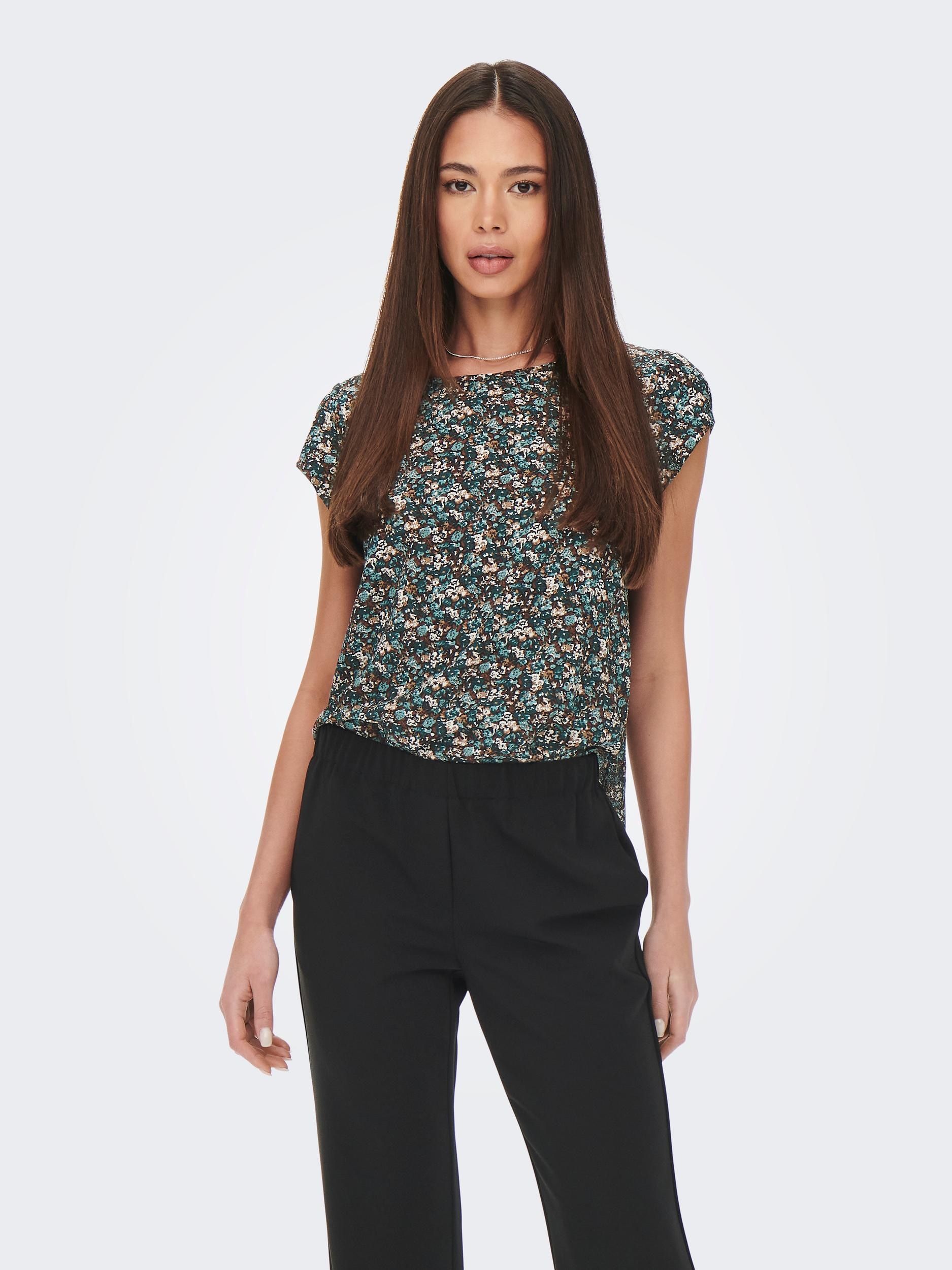 ONLY Shirtbluse »ONLVIC S/S AOP TOP NOOS PTM« mit Allover Druck