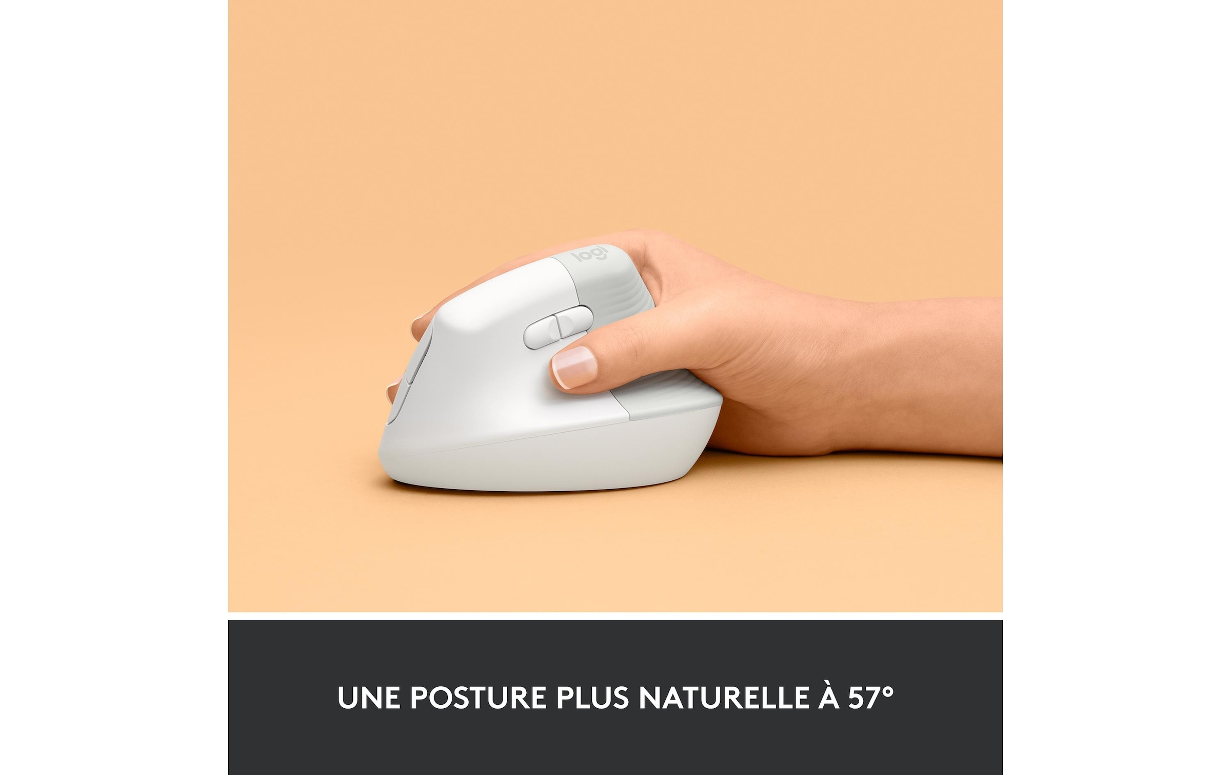 Logitech ergonomische Maus »Maus Lift Off-white«, kabellos