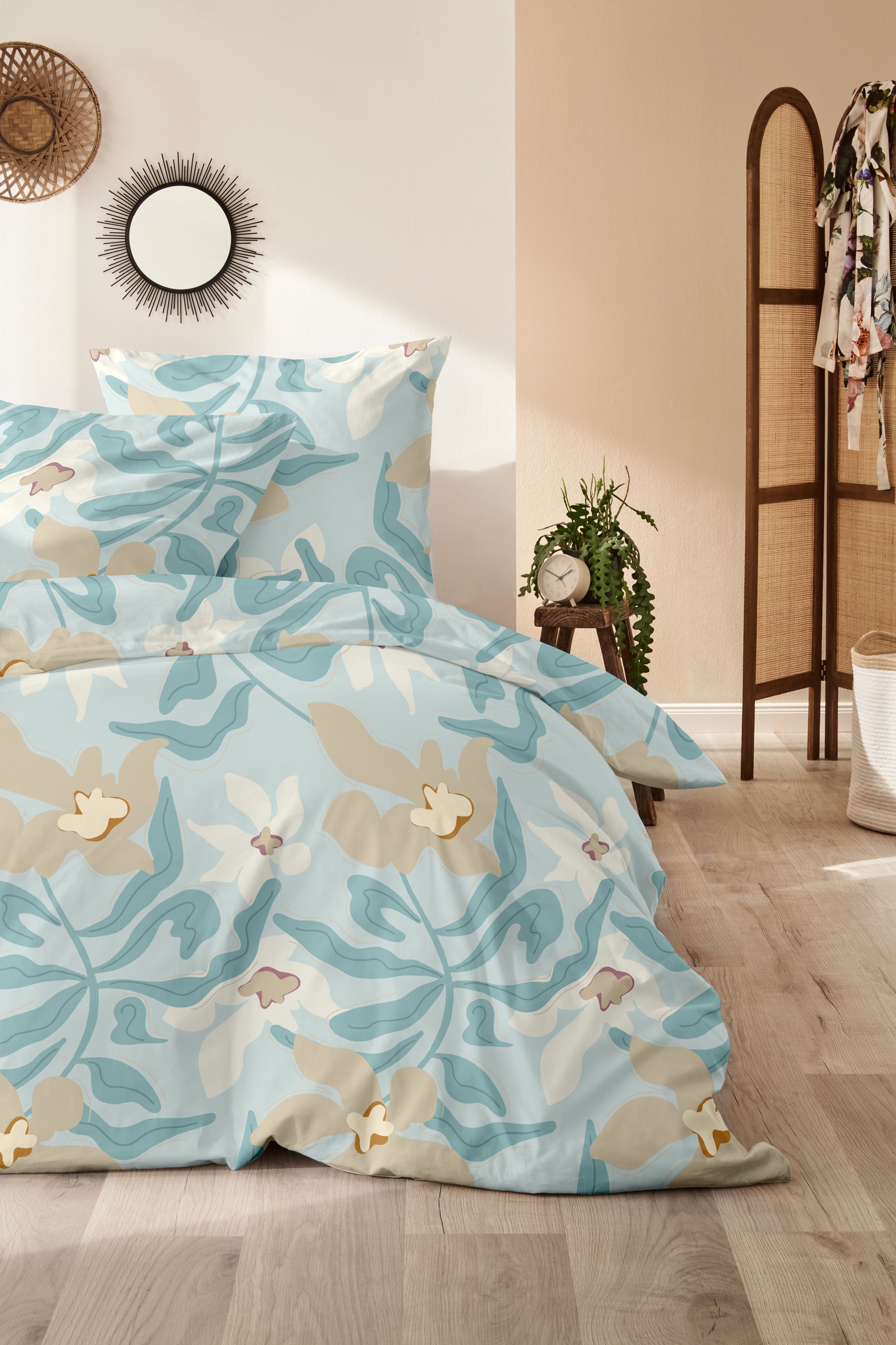 Primera Bettwäsche "Biber-Bettwäsche Matisse" 2 Stk. mit verspieltem Blumenmuster