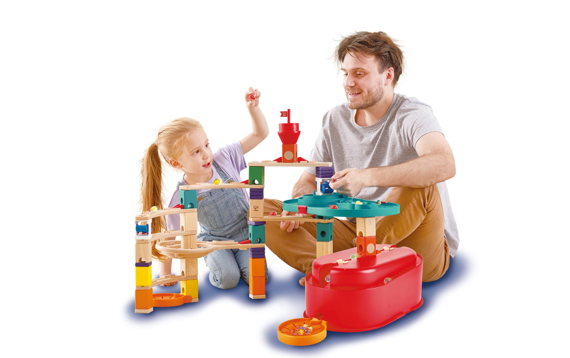 Hape Kugelbahn »Quadrilla: Baukasten«, (58 tlg.)