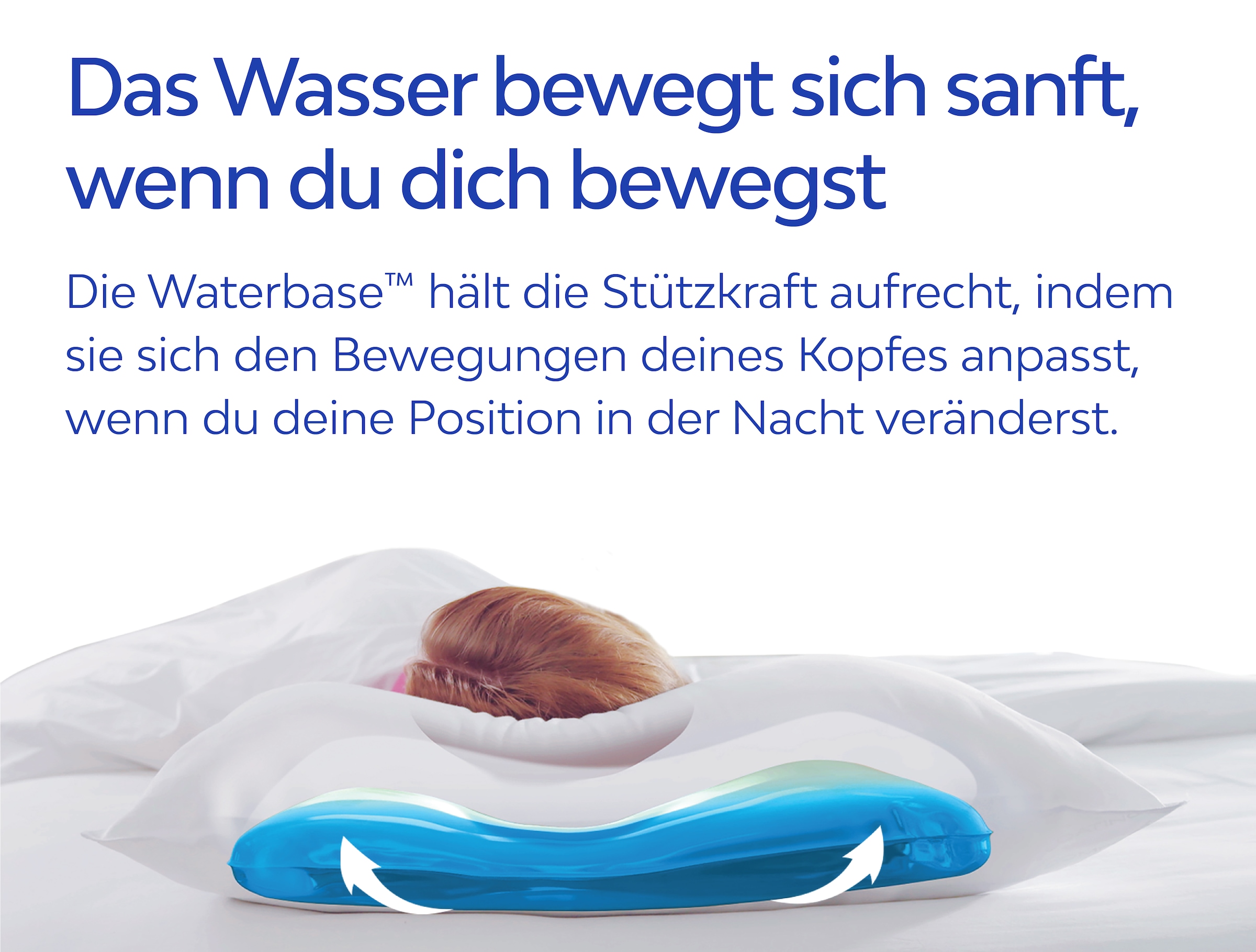 Mediflow Wasserkissen »Kopfkissen Mediflow, individuell anpassbare Füllmenge, Kissen«, (Packung, 1 tlg.), Kissen in 40x80 cm, Wasserkern mit Stützwirkung, Made in Germany