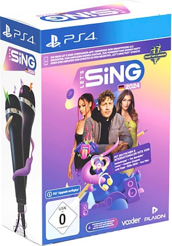 Spielesoftware »Let's Sing 2024 German Version + 2 Mics«, PlayStation 4