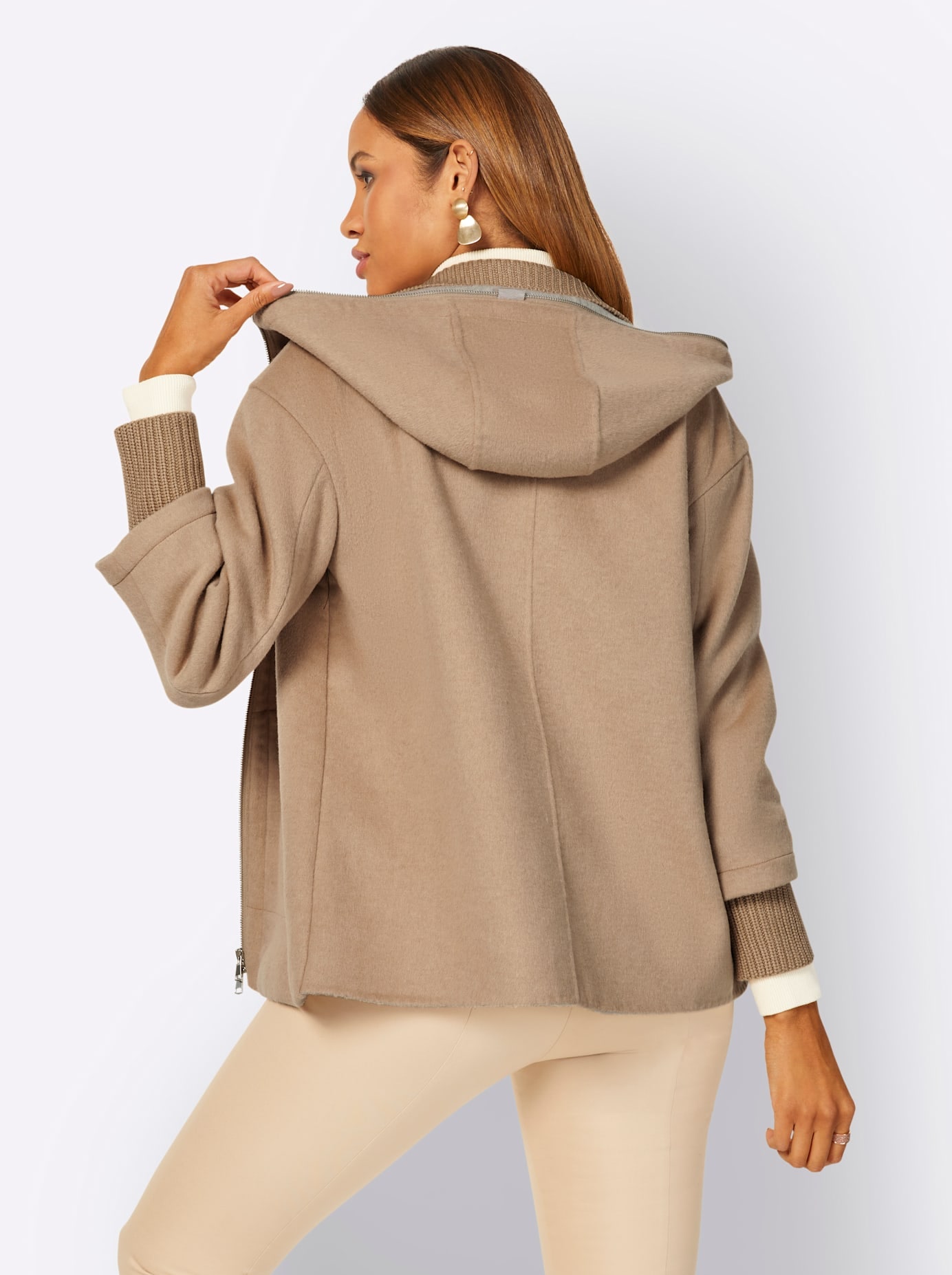 Langjacke, mit Kapuze