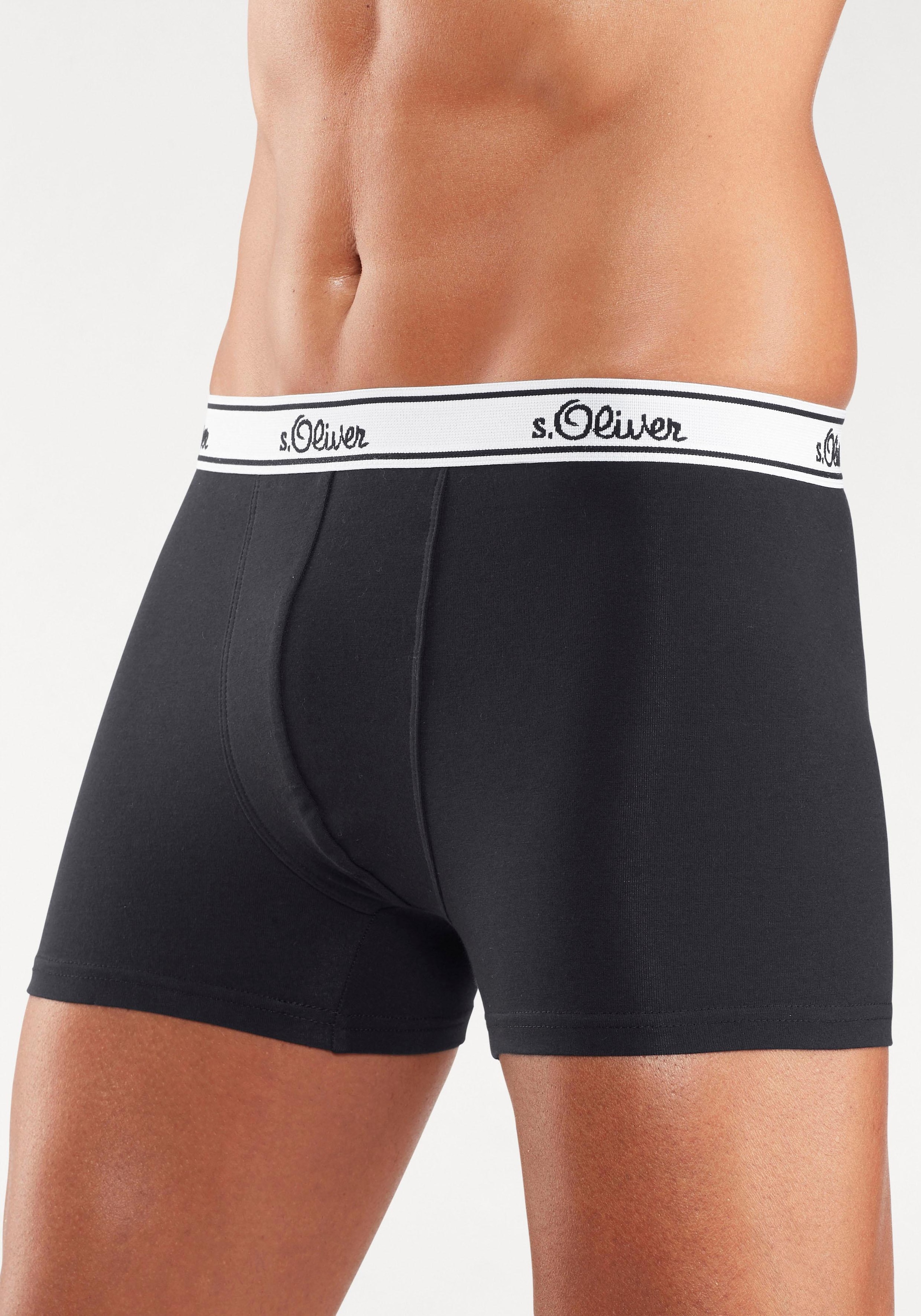 s.Oliver Boxer »Boxershorts für Herren«, (Packung, 3 St.), mit weissem Webbund