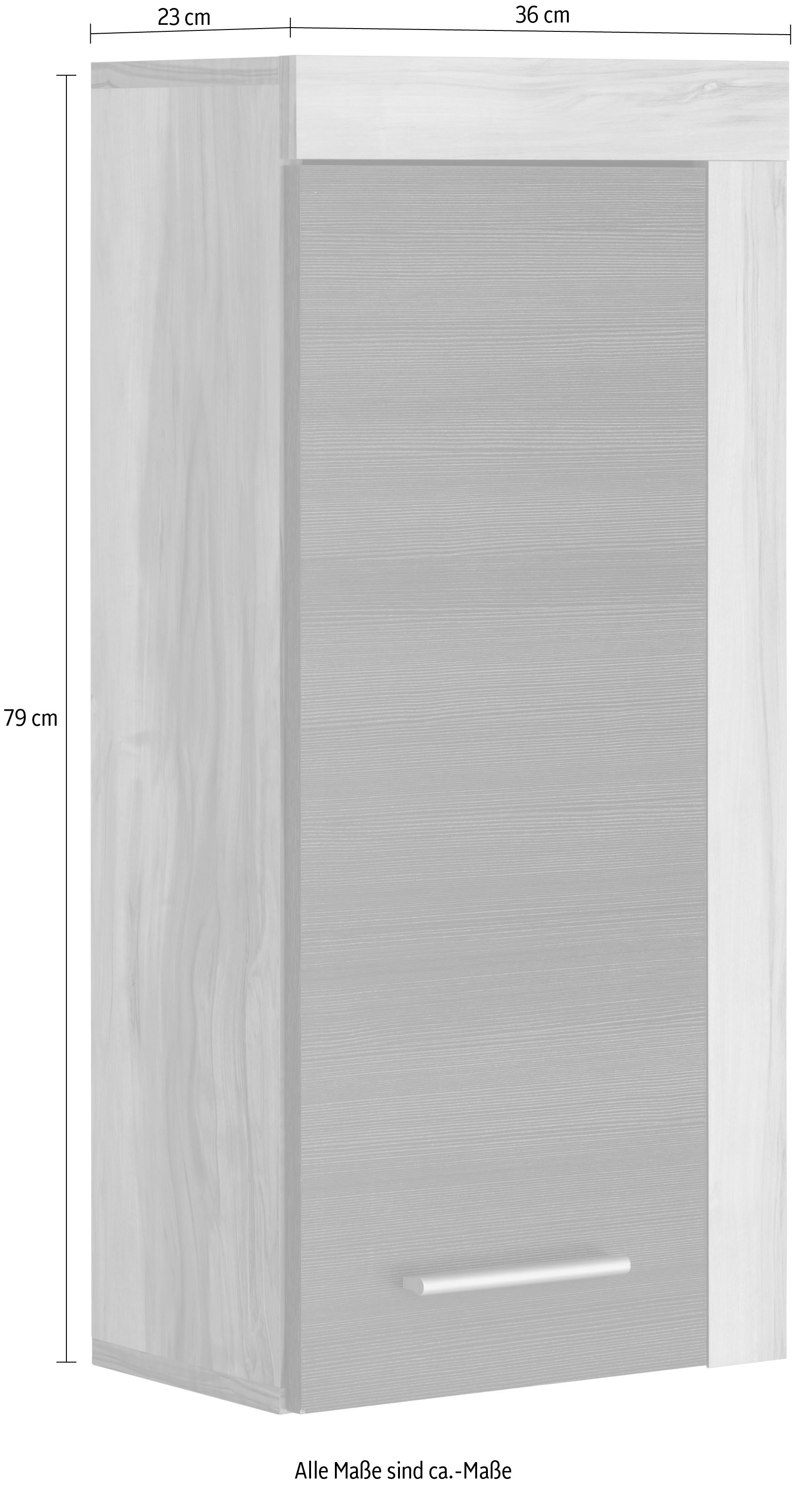 welltime Hängeschrank »Carcassonne«, mit Rahmenoptik in Holztönen, Breite 36 cm