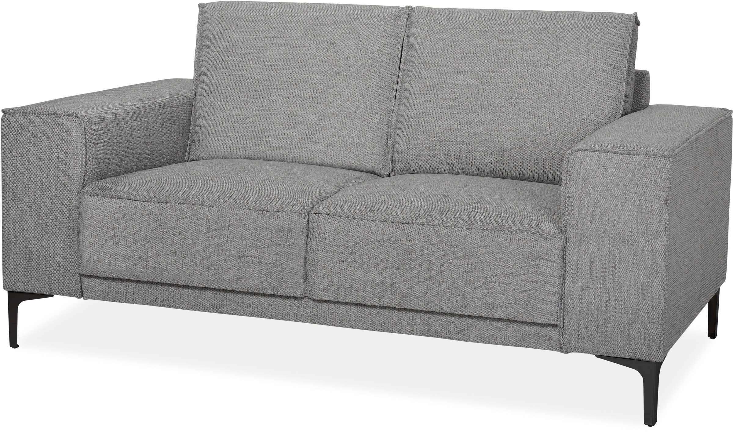 Places of Style 2-Sitzer »Kompaktsofa Oland, Struktur, Flachgewebe, Luxus-Microfaser, Boucle«, 164 cm, Wellenunterfederung, Skandi-Design, Metallfüsse