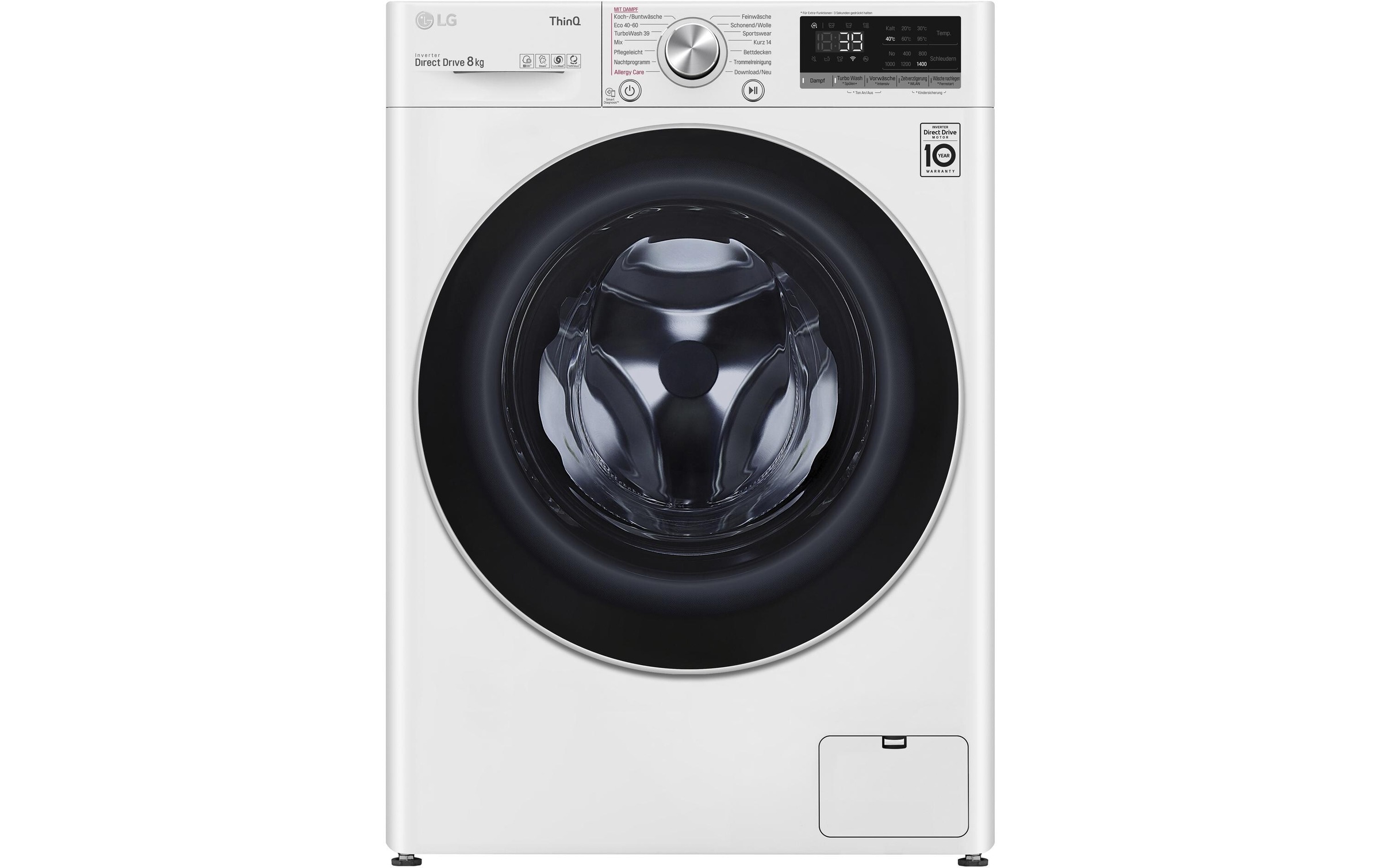 LG Waschmaschine »F4WV708P1E, Links«, F4WV708P1E, Links, 8 kg, 1300 U/min