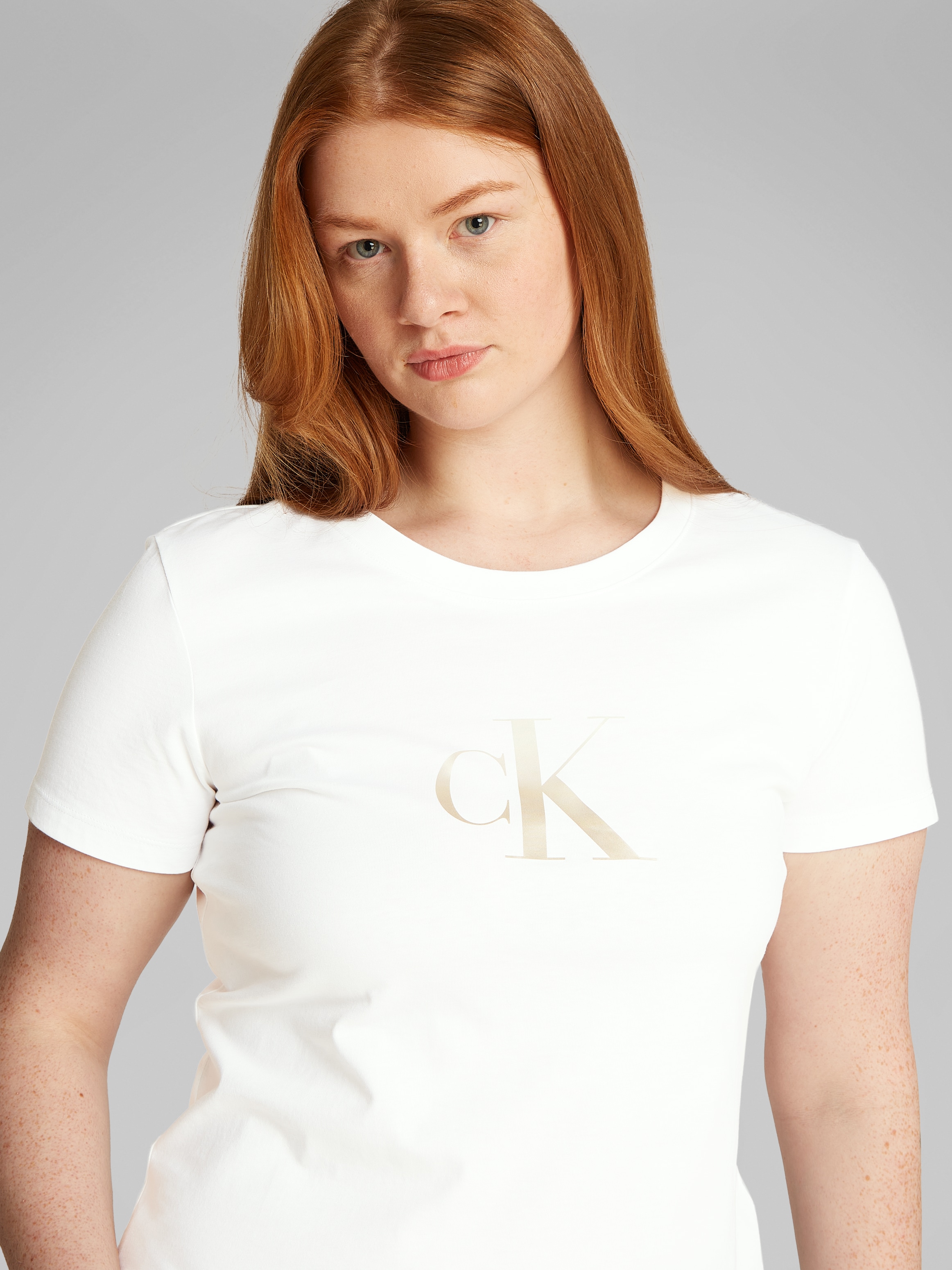 Calvin Klein Jeans Plus T-Shirt »PLUS GRADIENT CK SLIM TEE«, in grossen Grössen, Druck mit Farbverlauf