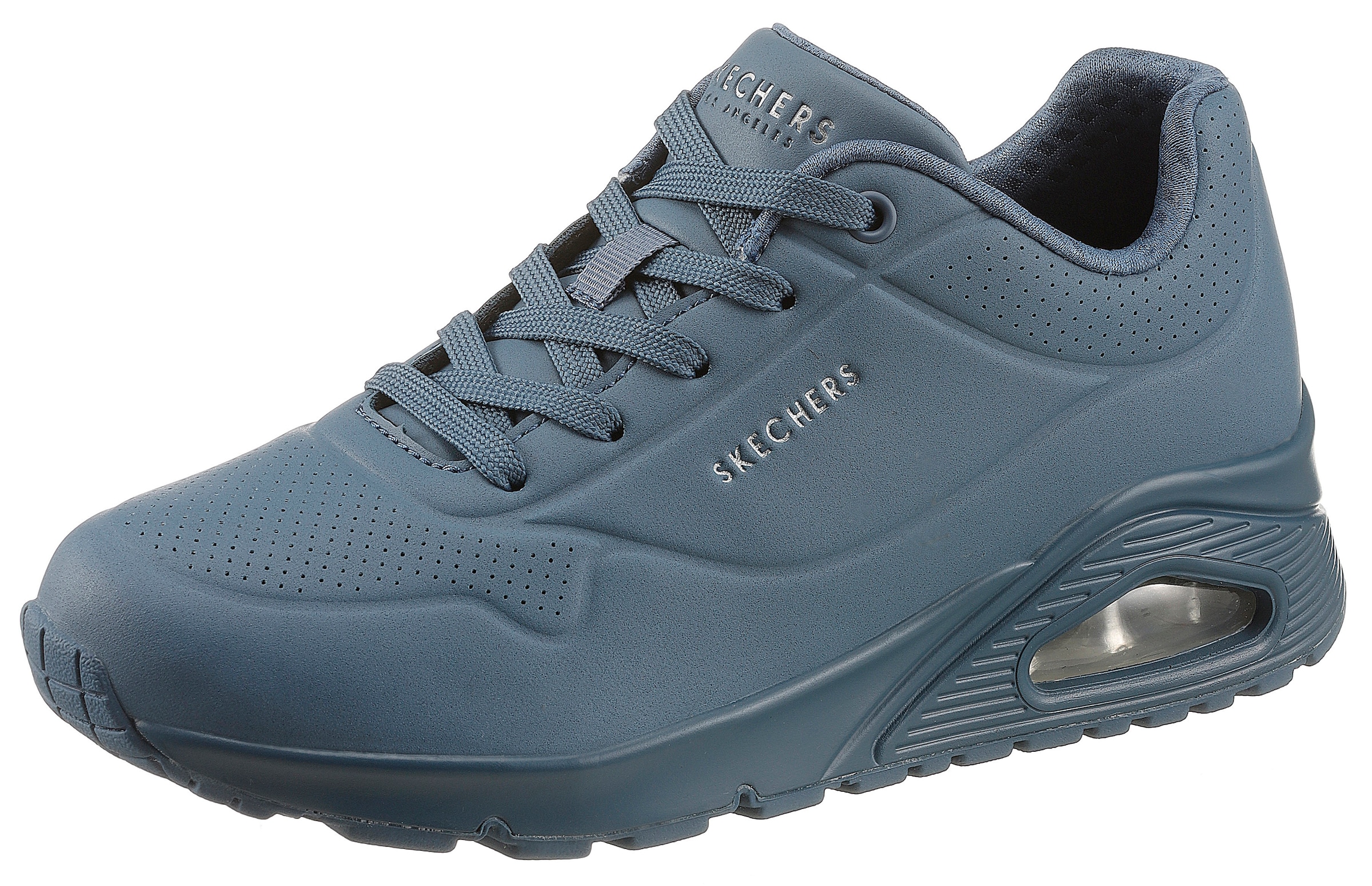 Skechers Wedgesneaker »Uno - Stand on Air«, mit feiner Perforation, Freizeitschuh, Halbschuh, Schnürschuh