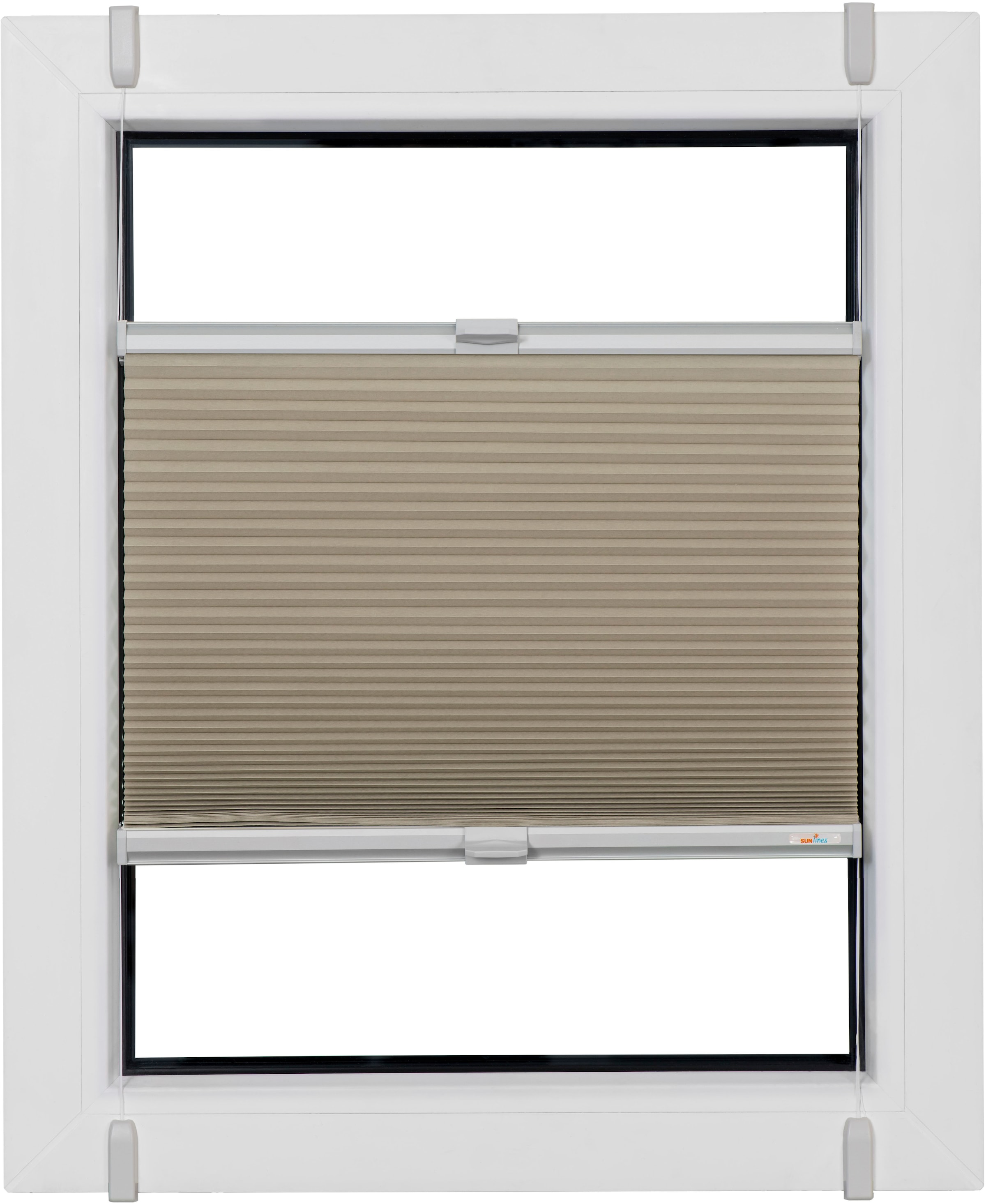 sunlines Wabenplissee "One Size Style Honeycomb TL" blickdicht ohne Bohren verspannt Zubehörfarbe grau, zum Klemmen