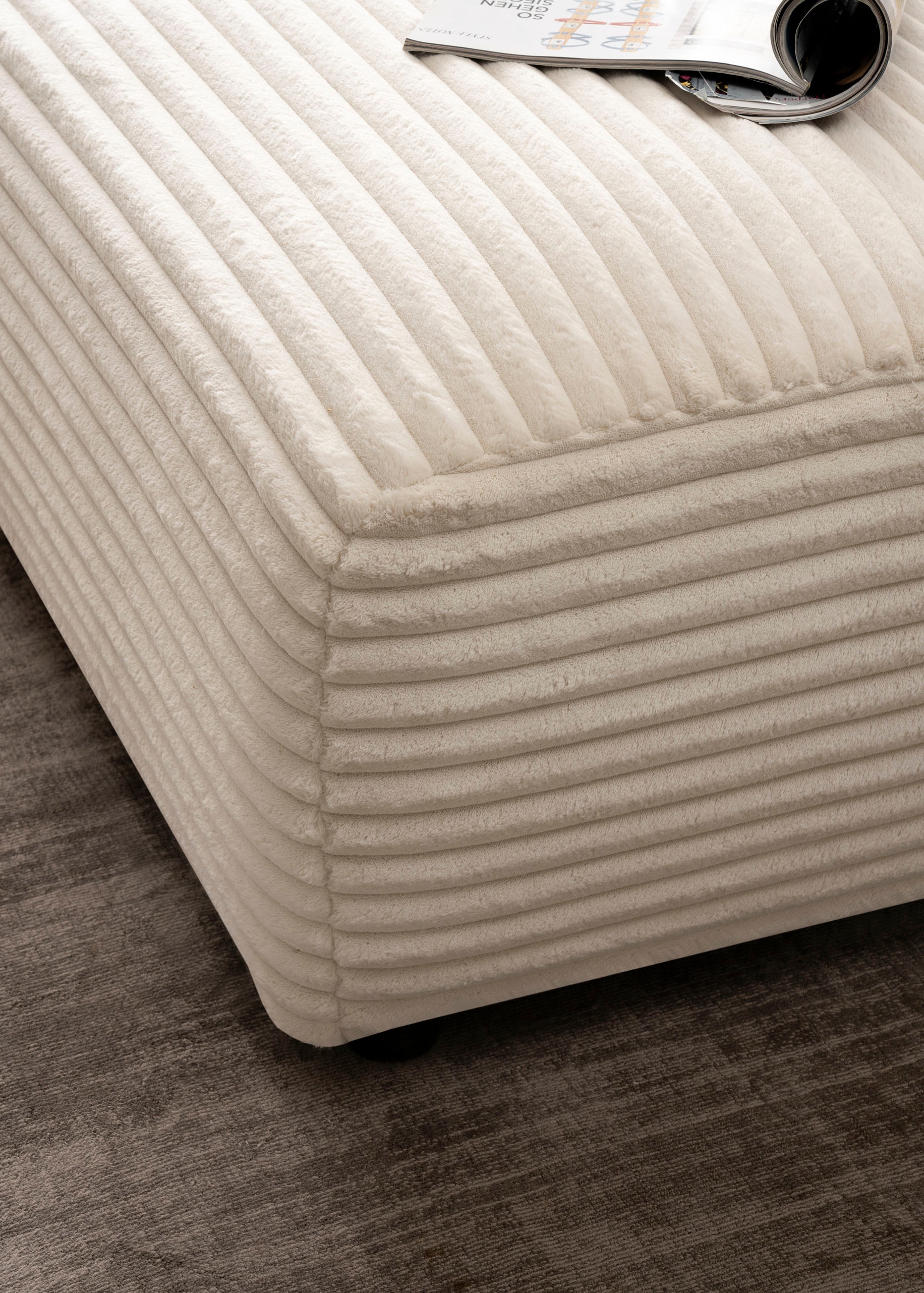 andas Hocker »BAKELS, Polsterhocker in Cord oder Boucle-Stoff«, zur Serie BAKELS, Hocker stellbar zum Schlafsofa (Krokodilverbinder)
