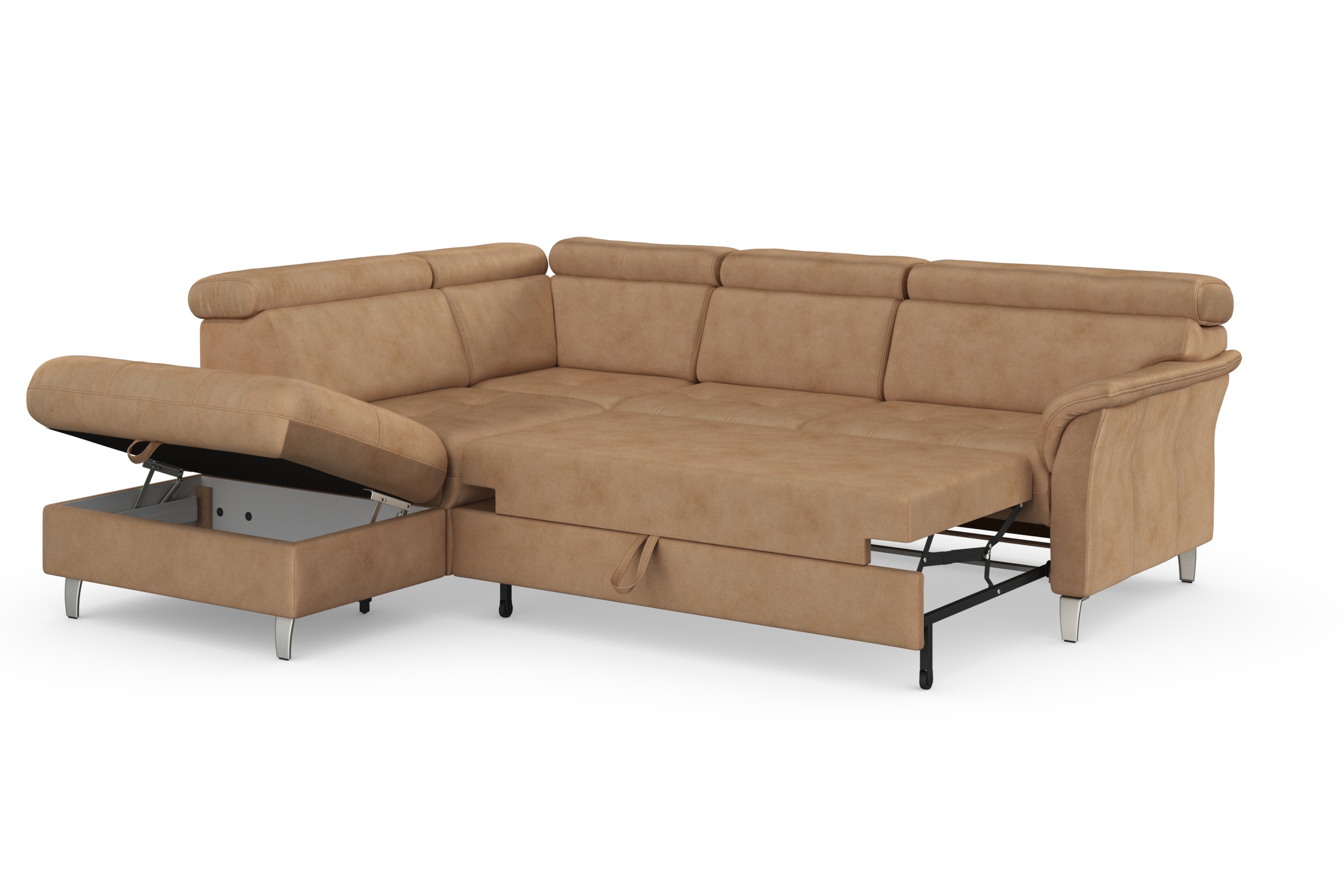 sit&more Ecksofa »Marano L-Form«, inklusive Kopfteilverstellung, wahlweise mit Bettfunktion, Bettkasten