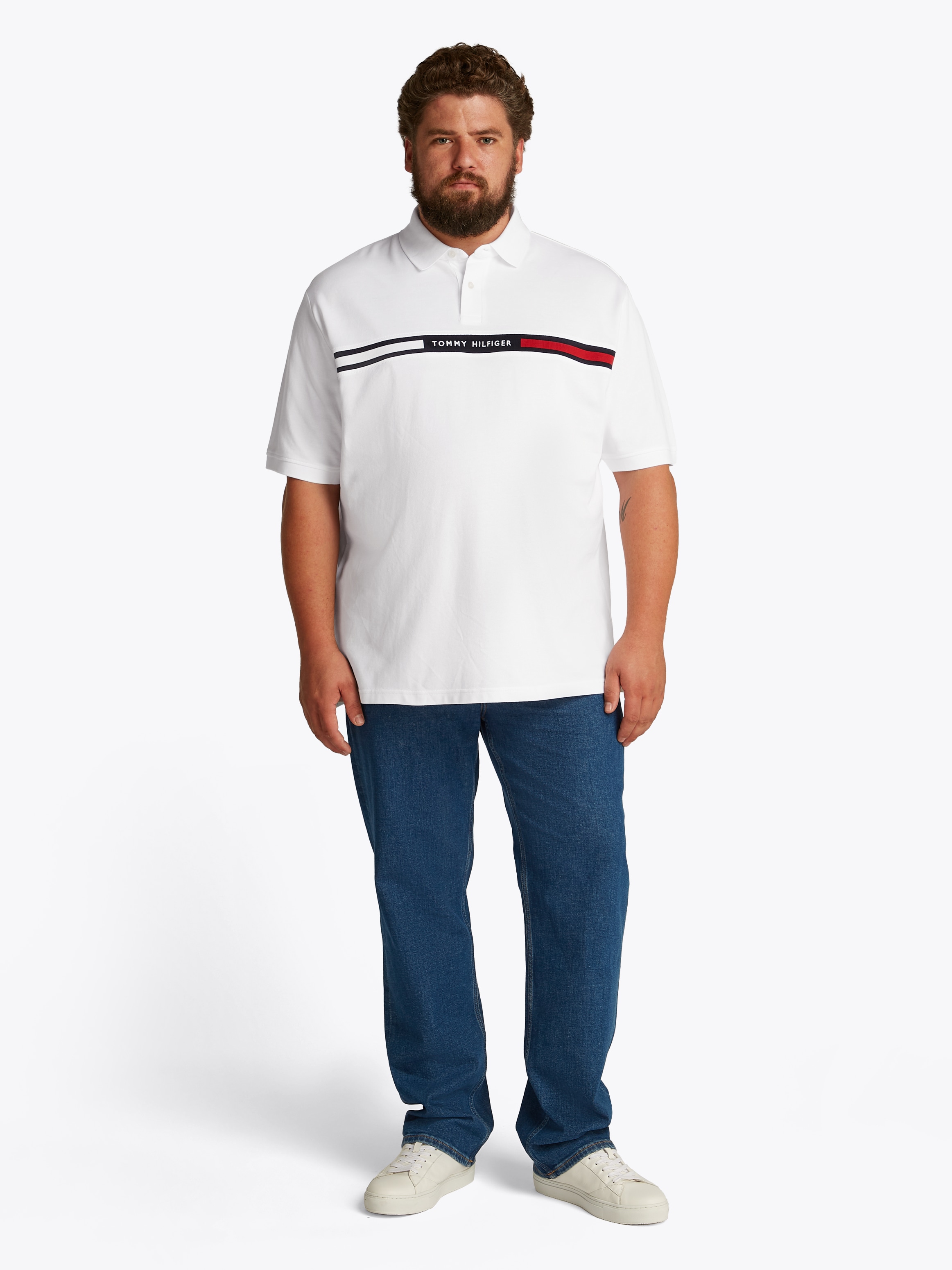 Tommy Hilfiger Big & Tall Poloshirt »BT-HILFIGER CHEST INSERT REG -B«, in Grossen Grössen, Logostickerei