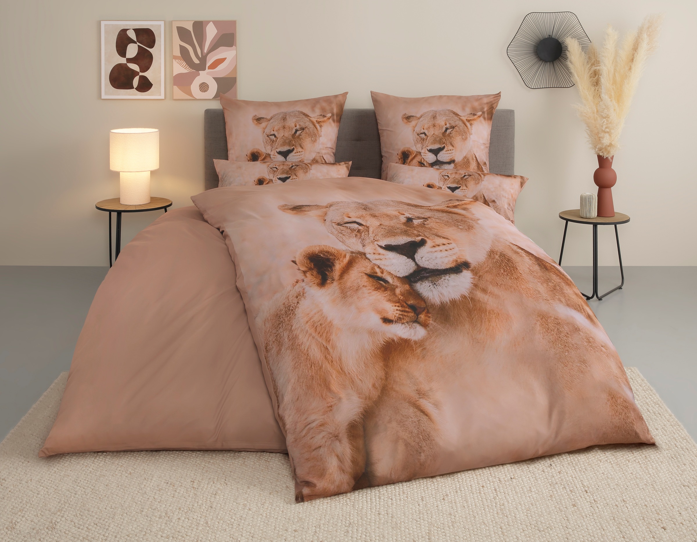 my home Bettwäsche »Lyki«, ab Grösse 135x200 cm, 100% Polyester, Katze, Pferd, Löwe, Pinguin