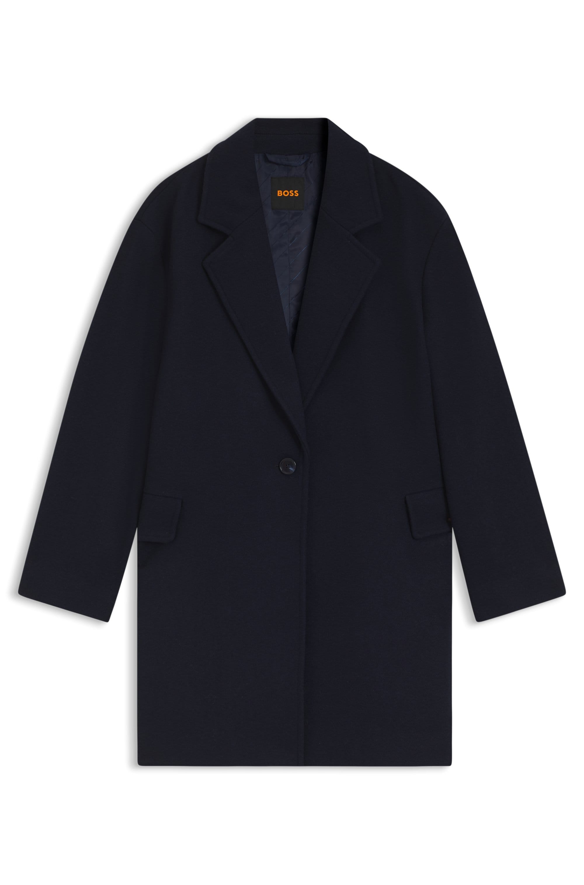 BOSS ORANGE Kurzmantel »Calesara Premium Damenmode« in gerader Passform, Woll-Anteil