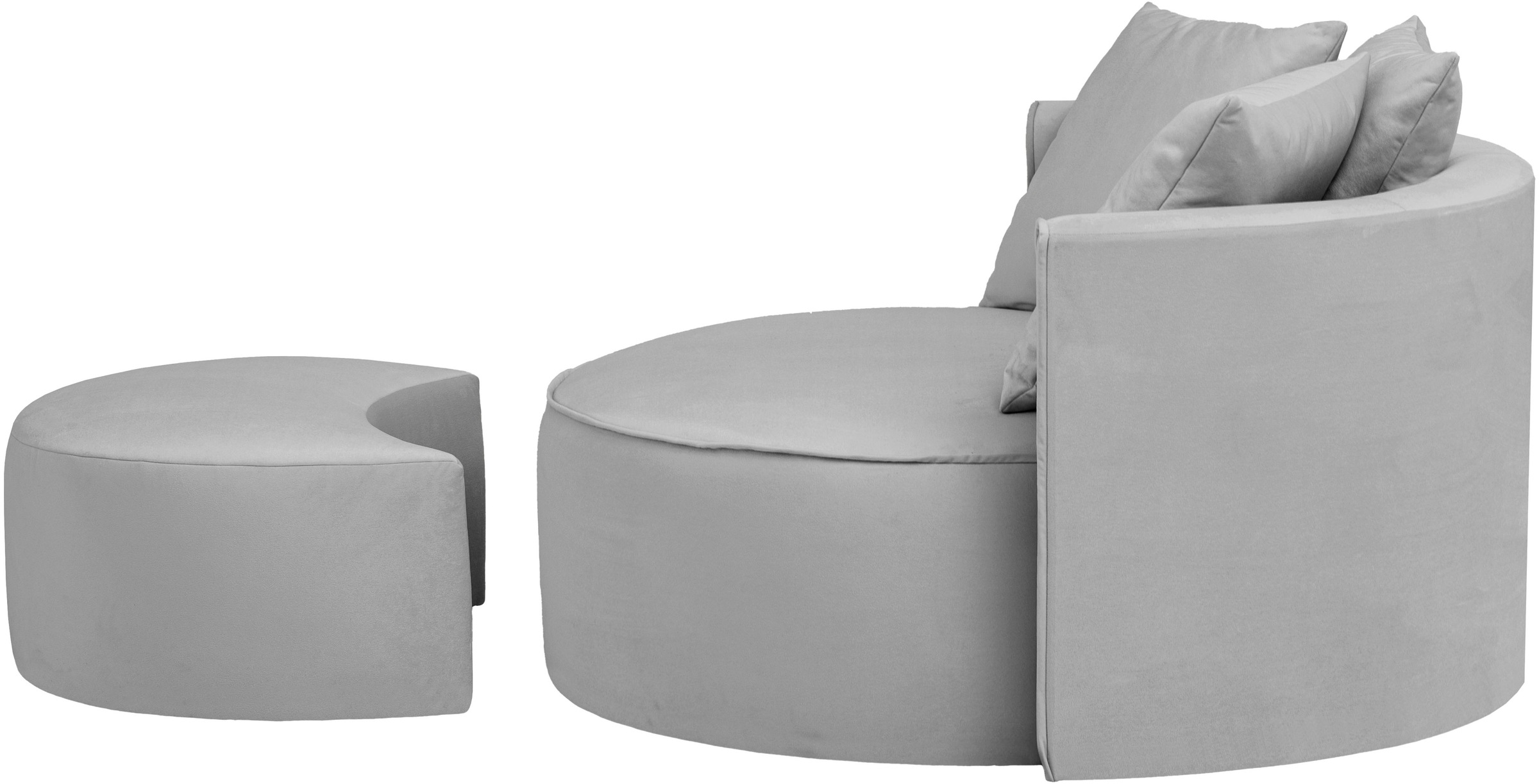 LeGer Home by Lena Gercke XXL-Sessel »ISALIE, Rundsessel mit Hocker, Lesesessel, Loveseat, Big-Sessel«, (Set), trendige Stoffe, mit 3 Zierkissen, grosse Sitzfläche