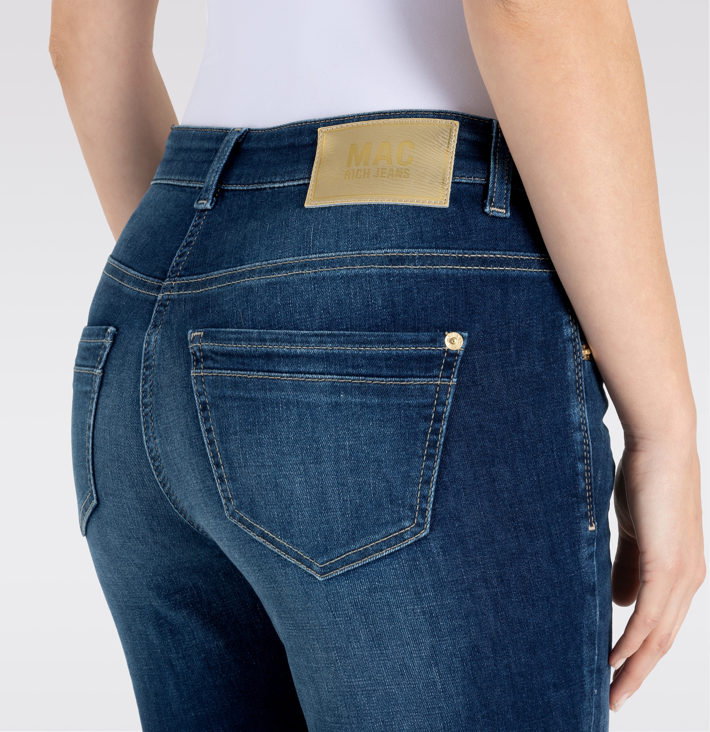 MAC Slim-fit-Jeans »Rich-Slim«, Robuste strukturierte Denimqualität