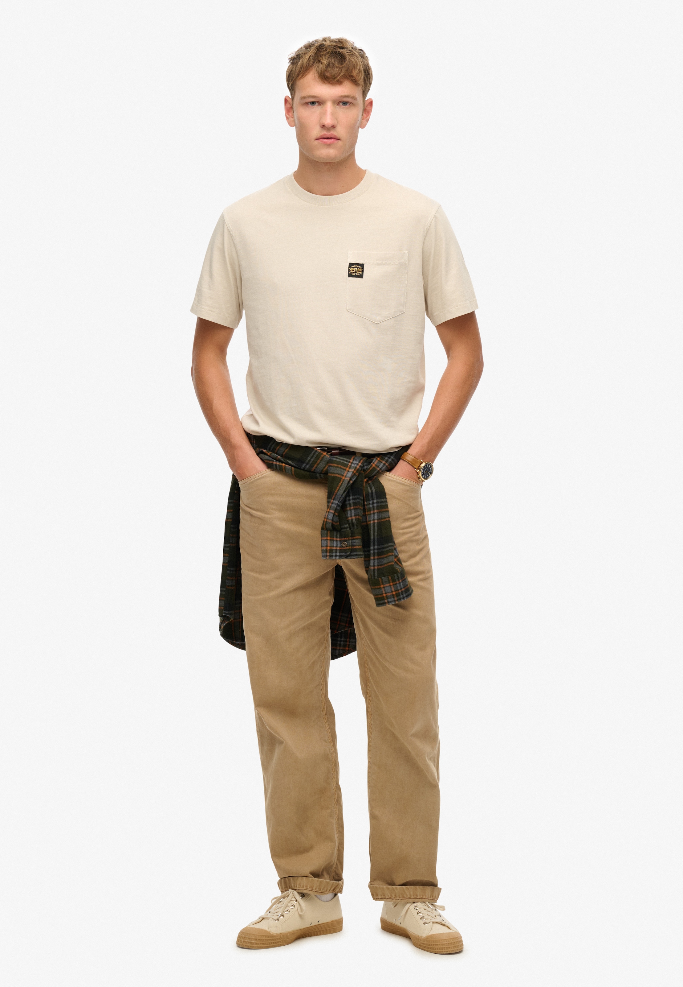 Superdry Rundhalsshirt »CONTRAST STITCH POCKET T-SHIRT«