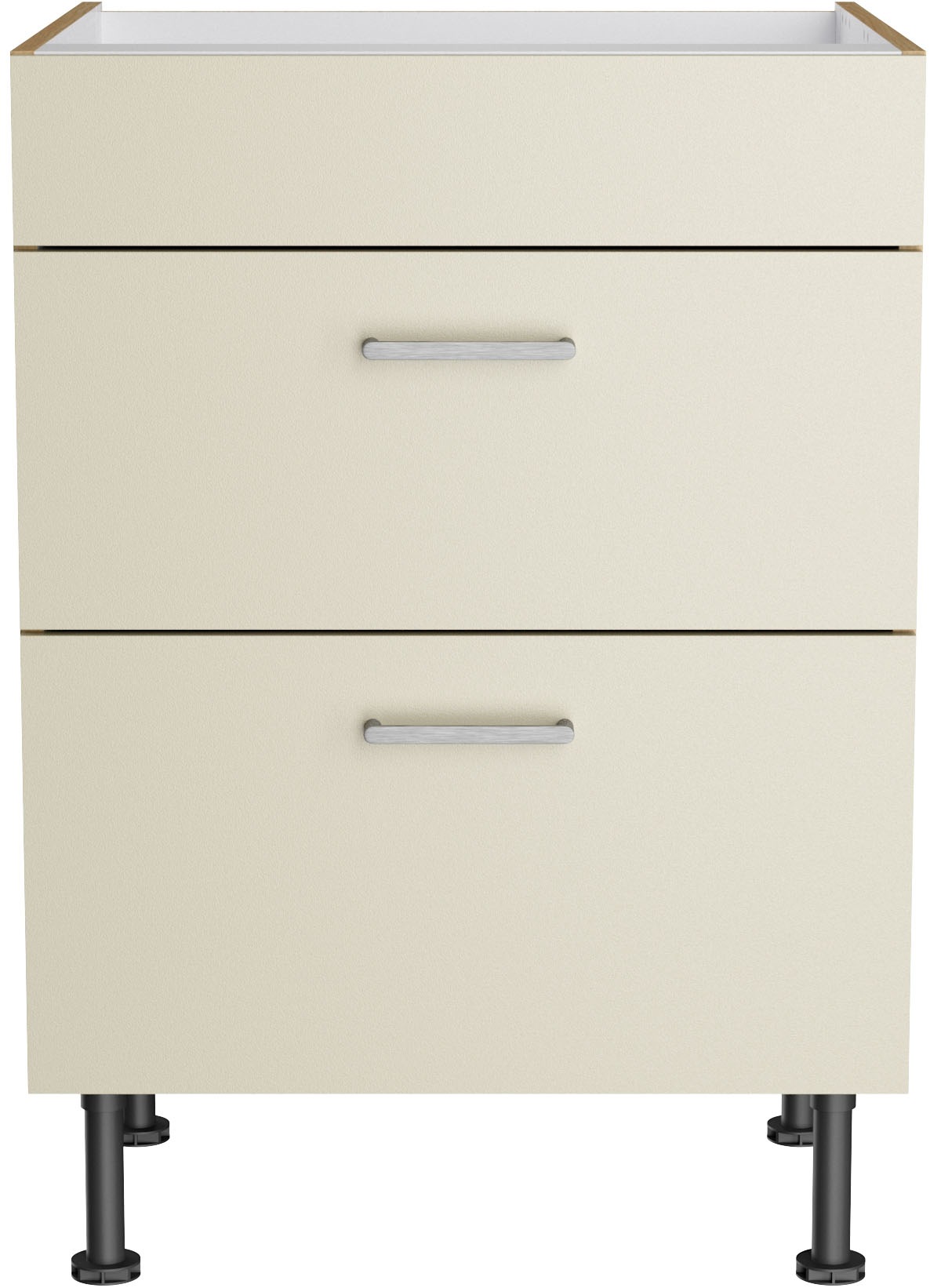 KOCHSTATION Kochfeldumbauschrank "KS-Lucy" Breite 60 cm, mit 2 Auszügen, Soft-Close, höhenverstellbare Füße