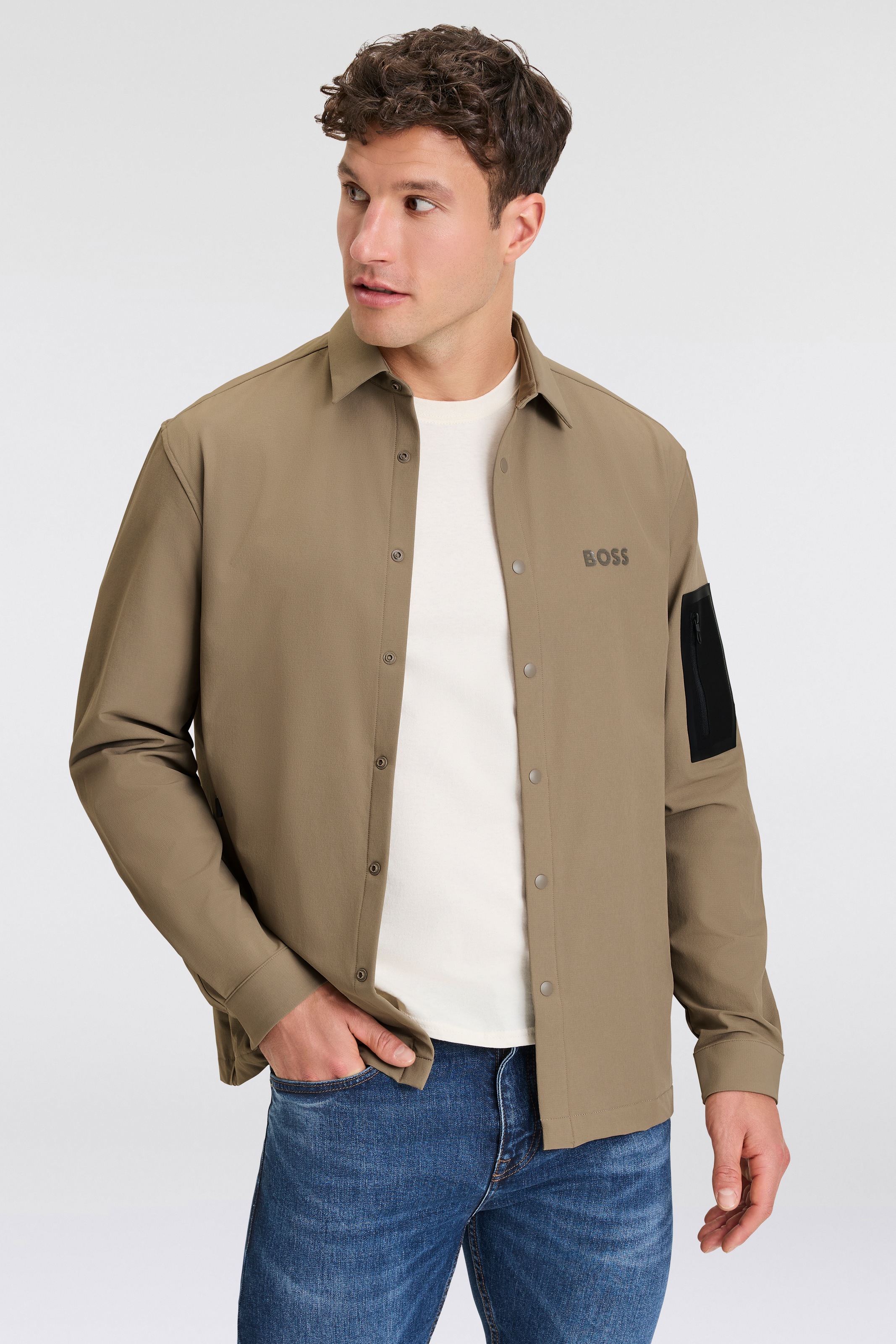 BOSS GREEN Hemdjacke »B_Lite_L« mit Ärmeltasche