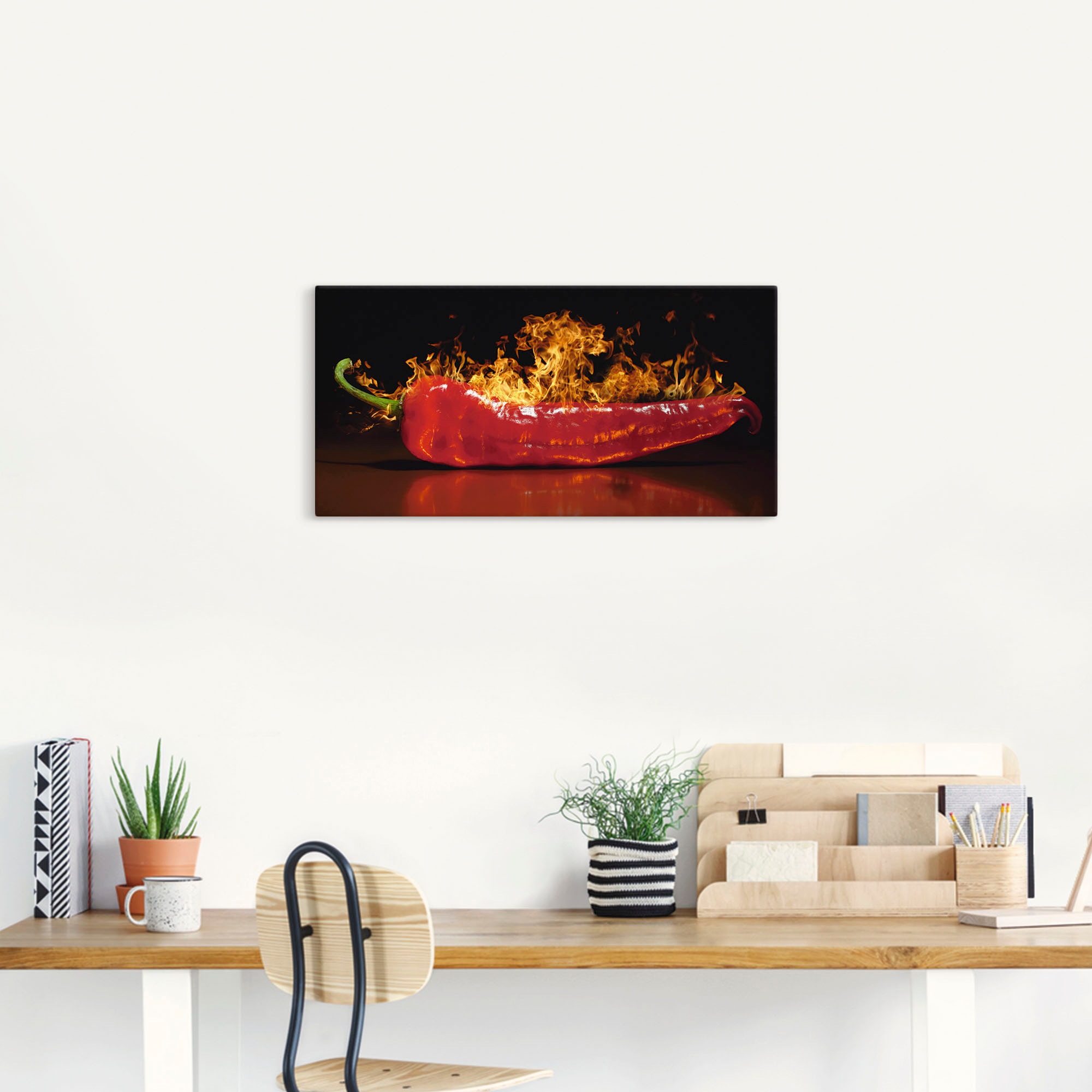 Artland Wandbild "Roter scharfer Chilipfeffer" Lebensmittel 1 Stk. tlg. als Alubild, Leinwandbild in verschied. Größen