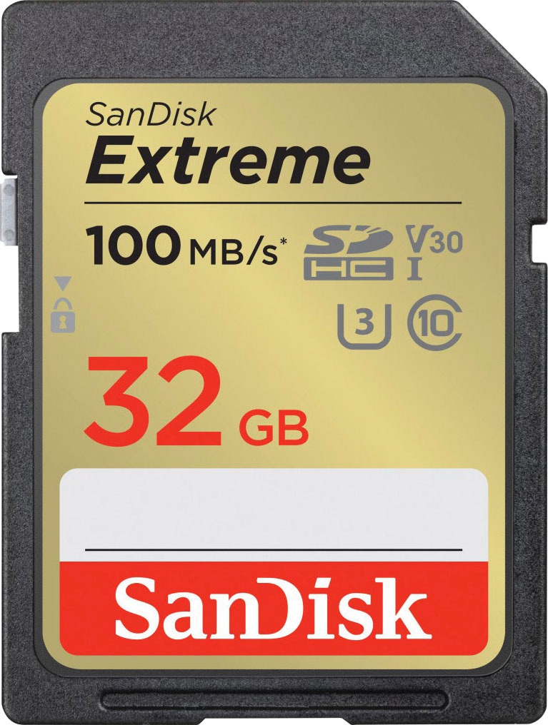 Sandisk Speicherkarte "Extreme 32GB" (32 GB UHS Class 3 100 MB/s Lesegeschwindigkeit)