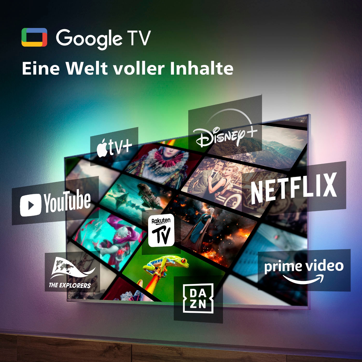 Philips LED-Fernseher »50PUS8548/12«, 4K Ultra HD, Android TV-Google TV-Smart-TV, 3-seitiges Ambilight