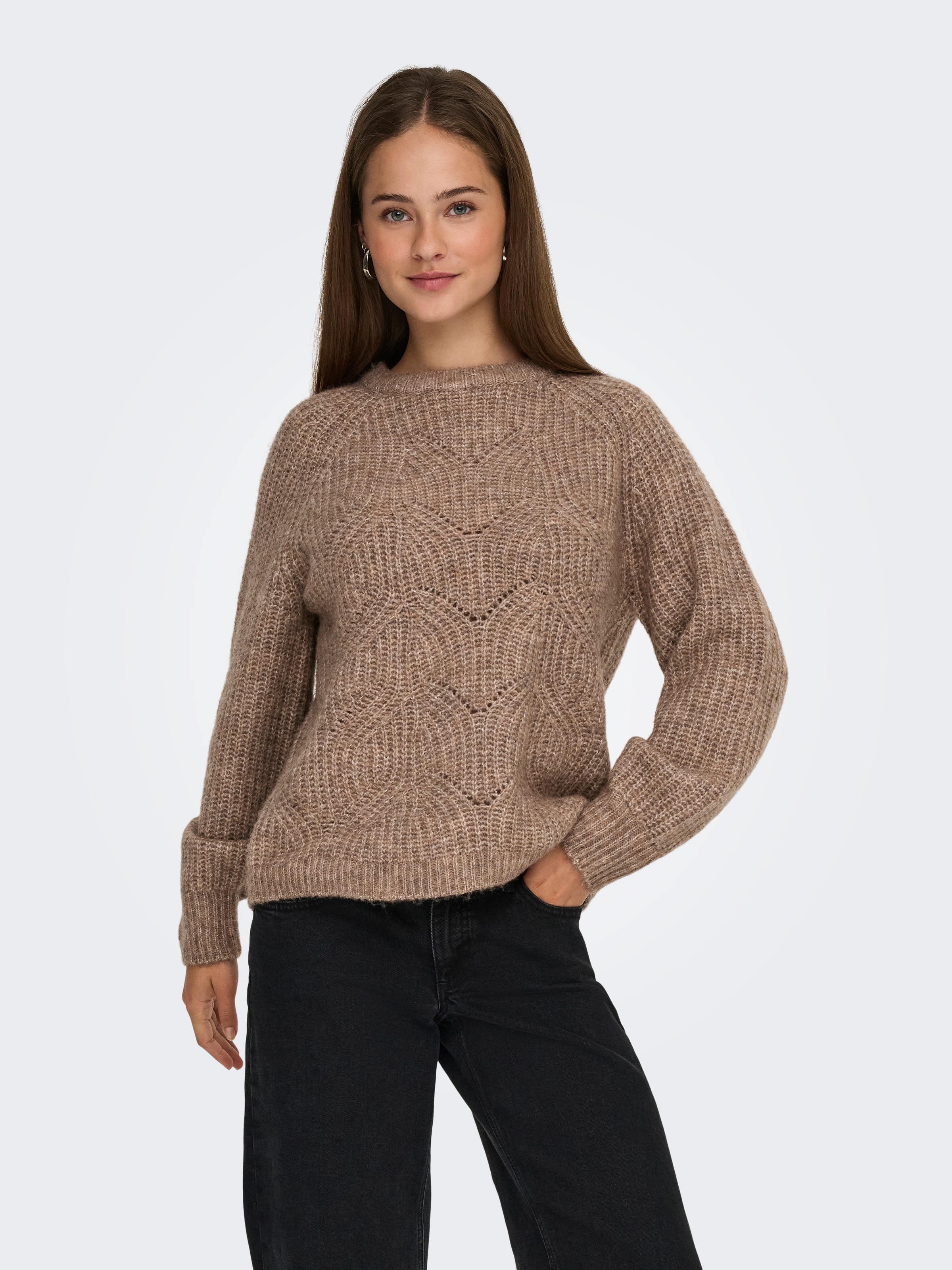 ONLY Strickpullover »ONLGILA LIFE LS STRUCTURE O-NECK BF KNT«