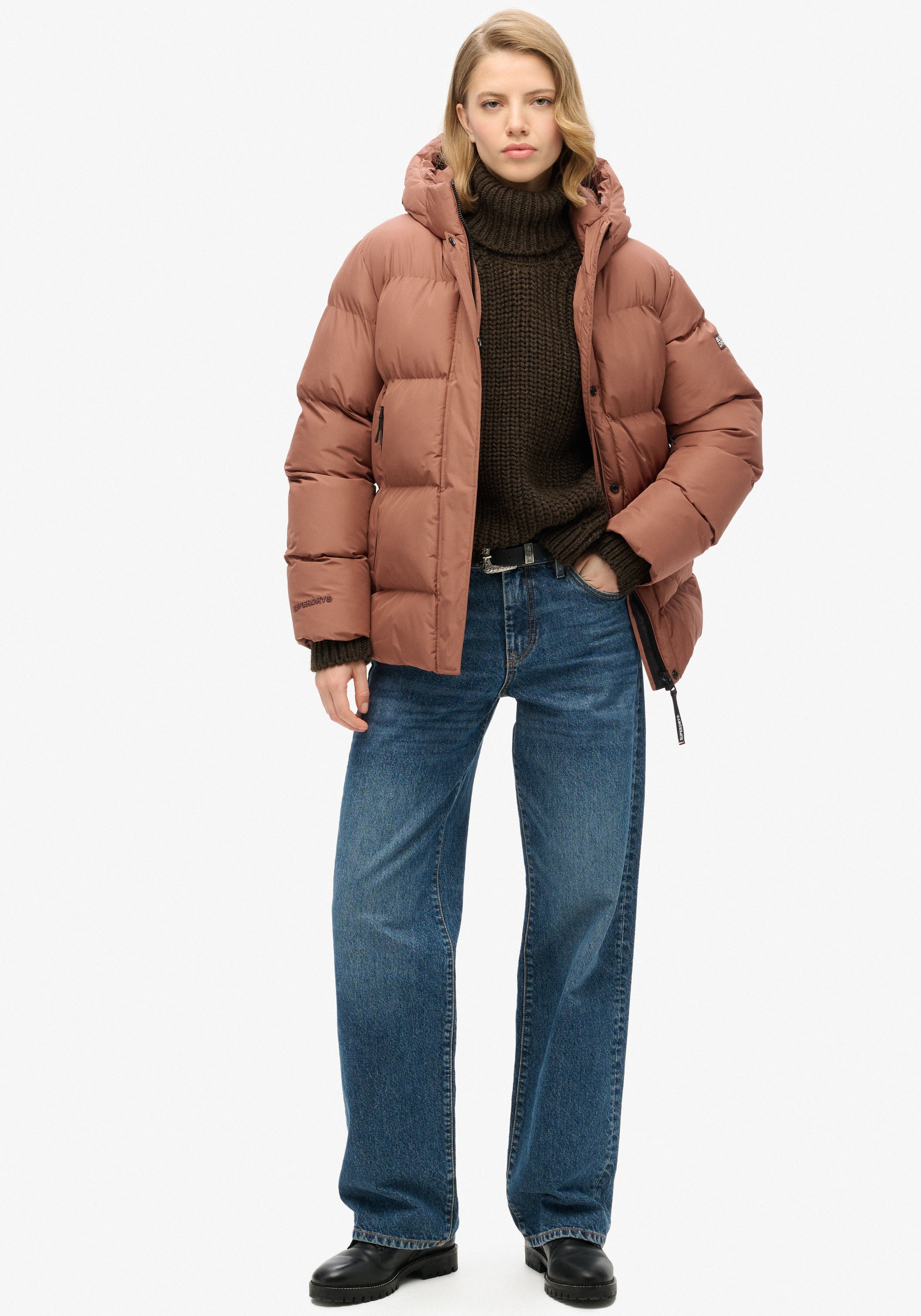 Superdry Steppjacke »HOODED 5 BAFFLE SPORTS PUFFER«, mit Kapuze