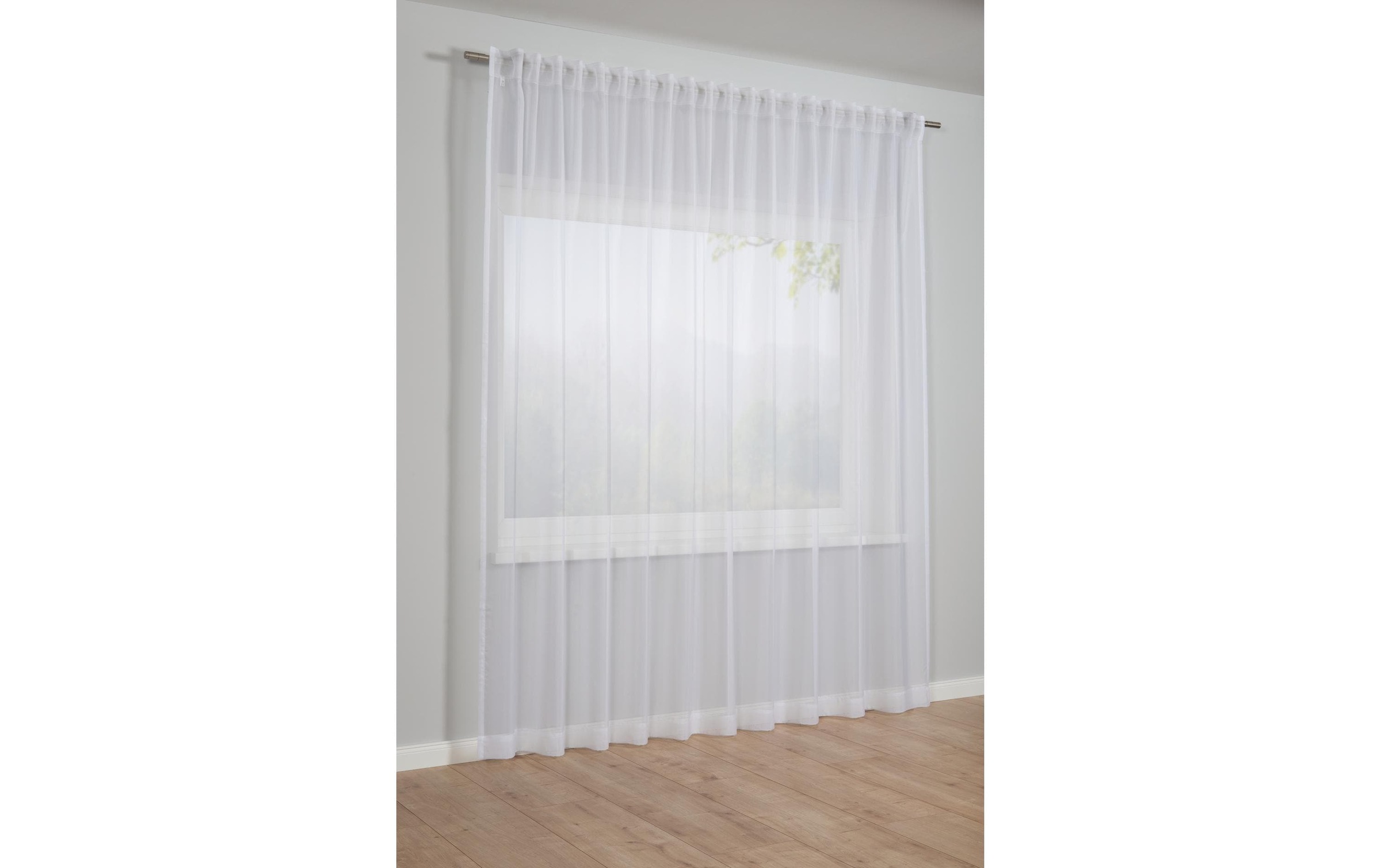 GARDINIA Vorhang »Voile Uni 450 x 245 cm, Weiss«, (1 St.)